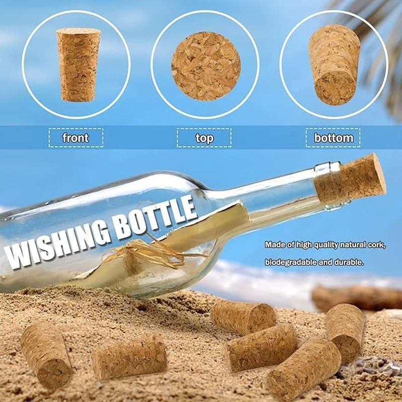 50PCS Natural Soft Wood Corks Tapered Cork Plugs Wine Cork Stoppers Replacement Corks Wine Making Crafts for Wine Beer Bottle Crafts. (Burlywood)