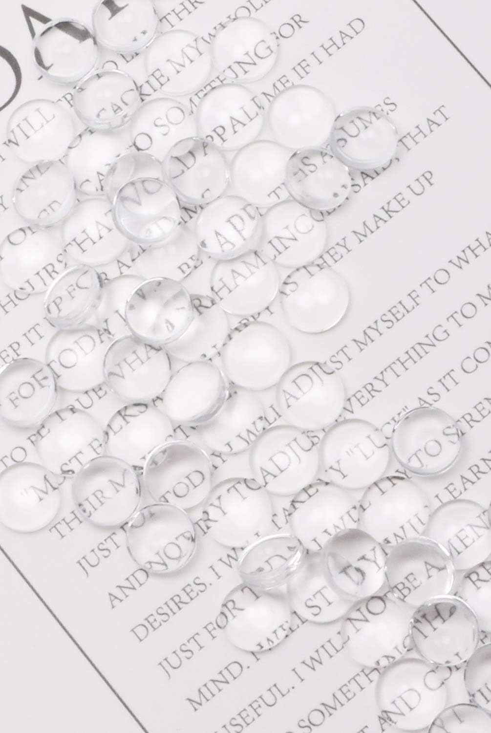 Shapenty Clear round Glass Dome Tiles Cabochons Charms Bulk Small Flat Back Imitation Gemstone for Cameo Photo Pendant Necklace Bracelet Earring Ring Keychain DIY Craft Jewelry Making,100Pcs (8 MM), Glass, Glass - Transparent image number 2