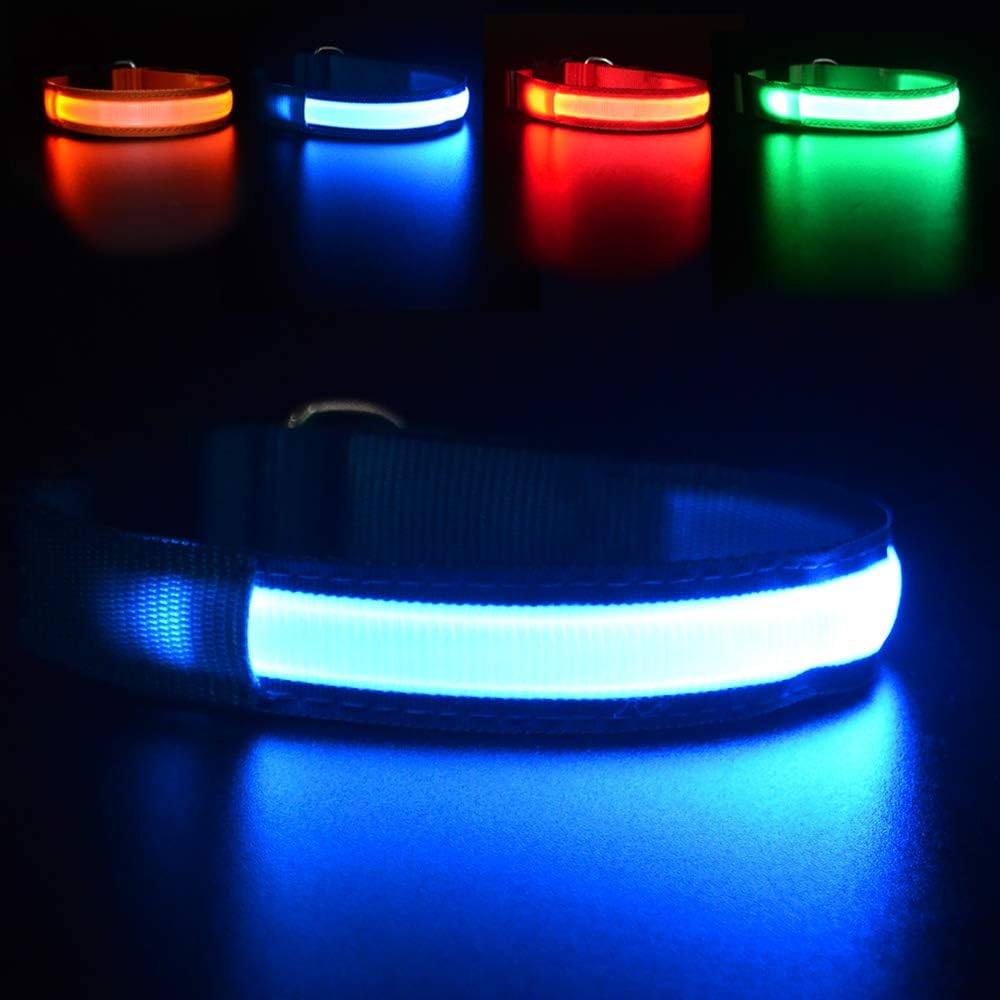 MASBRILL Light up Dog Collar-Rechargeable LED Dog Collar Night Walking Glow Collar Flashing Lighted Dog Collar for Small Medium Large Dogs