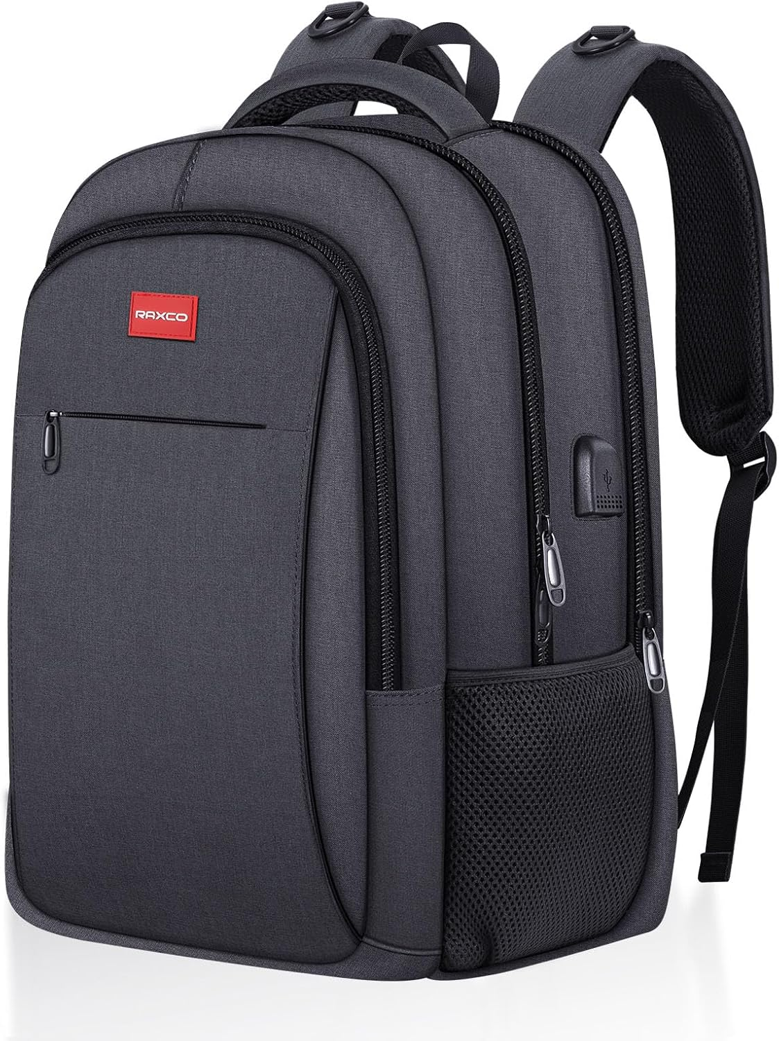 RAXCO Laptop Backpack,Waterproof Travel Backpack with USB Charging Port,Computer Backpack Fits 17'' Laptops for Business College