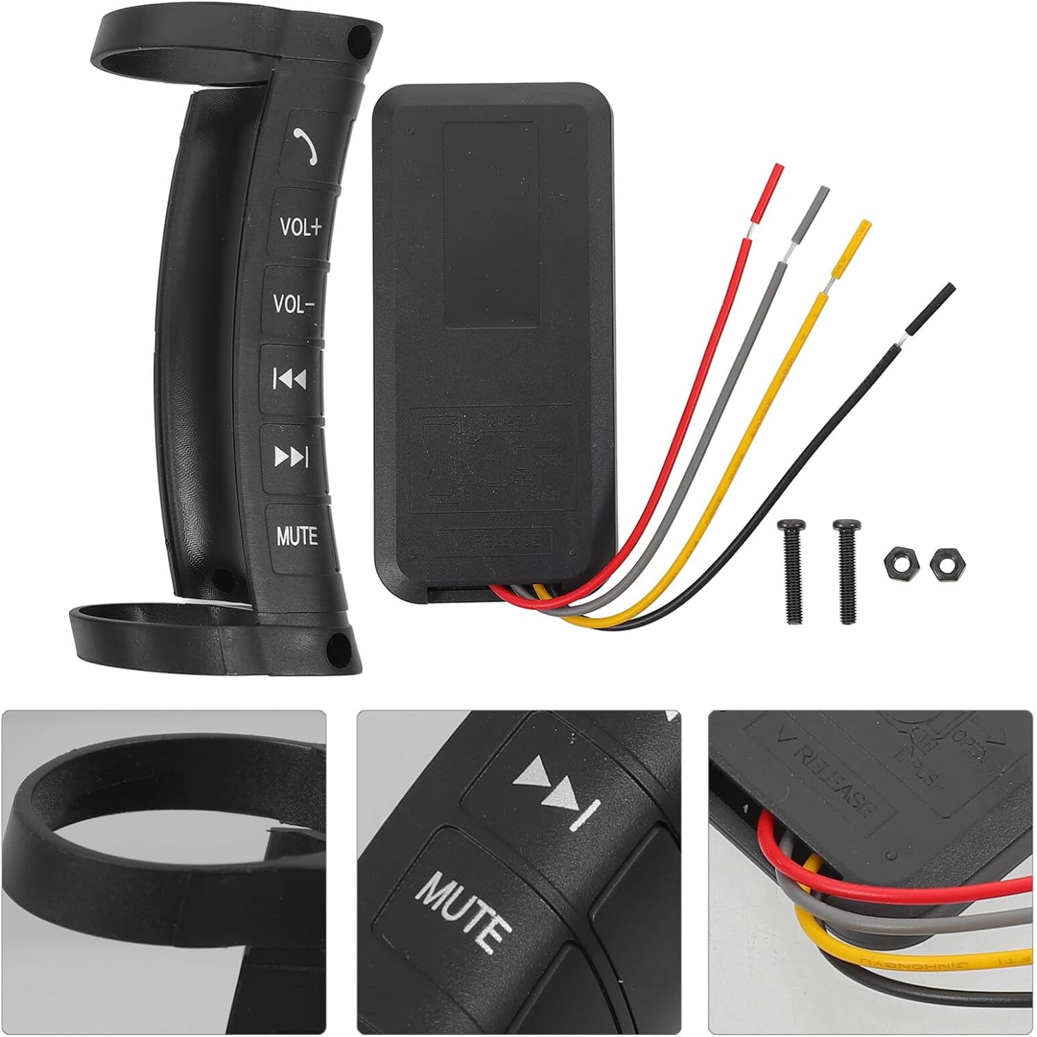 SOLUSTRE Steering Wheel Control Steering Wheel Remote Controller Car Wheel Control Button image number 1