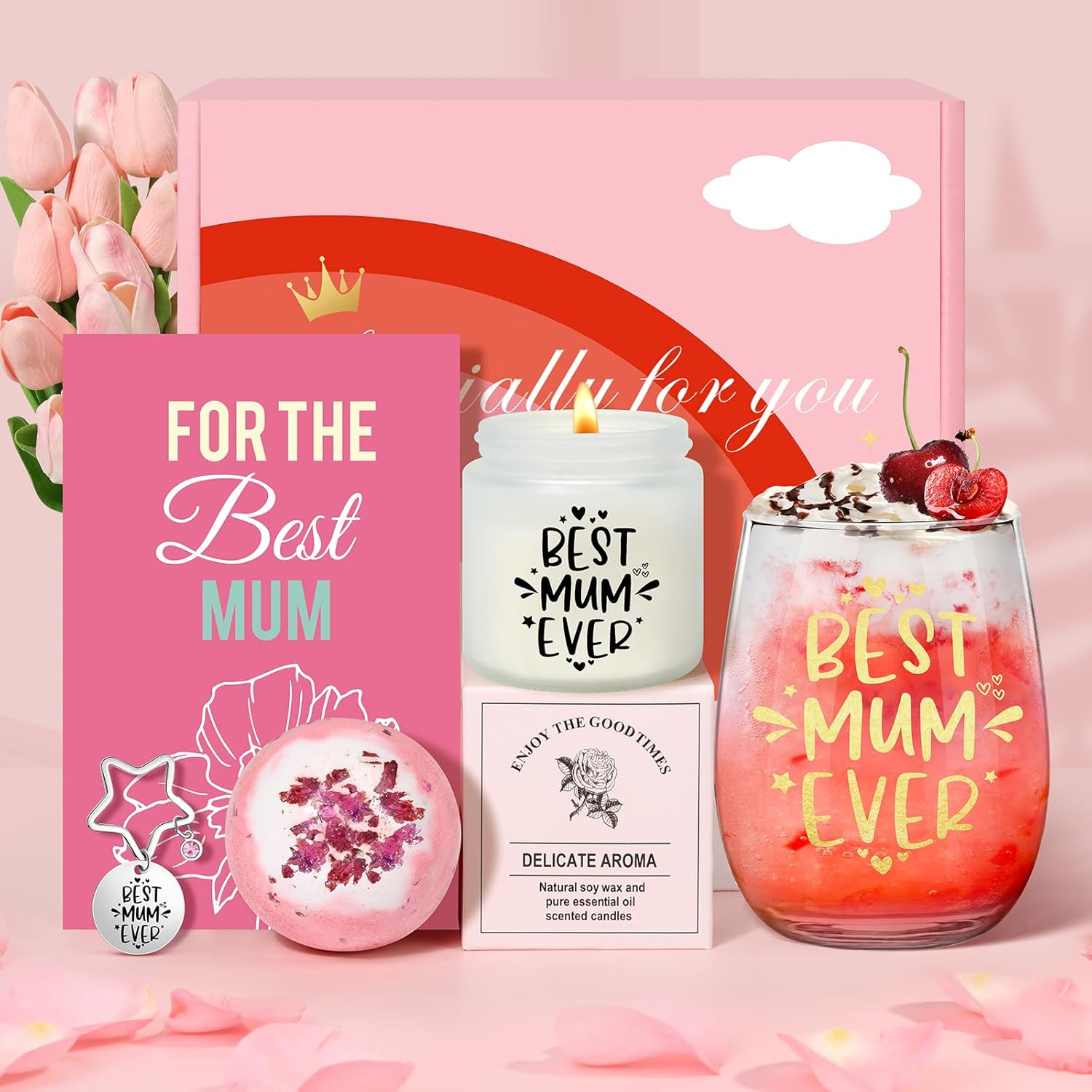 Tecanne Mothers Day Gifts, Gifts for Mum from Daughter, Son, Christmas Birthday Gift Pamper Hamper Presents for New Mum, Wife