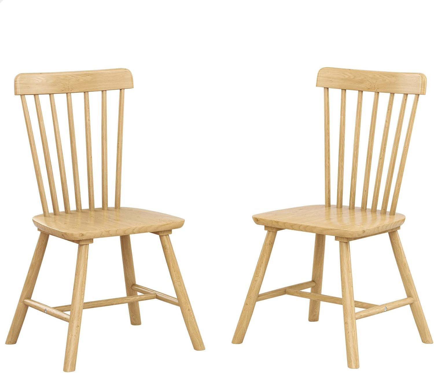 ALFORDSON Windsor Dining Chairs Set of 2 with Solid Wood Frame, Wooden Kitchen Chair with Floor Protector, Reading Seating for Home Cafe Coffee Table, Max 150Kg, Walnut