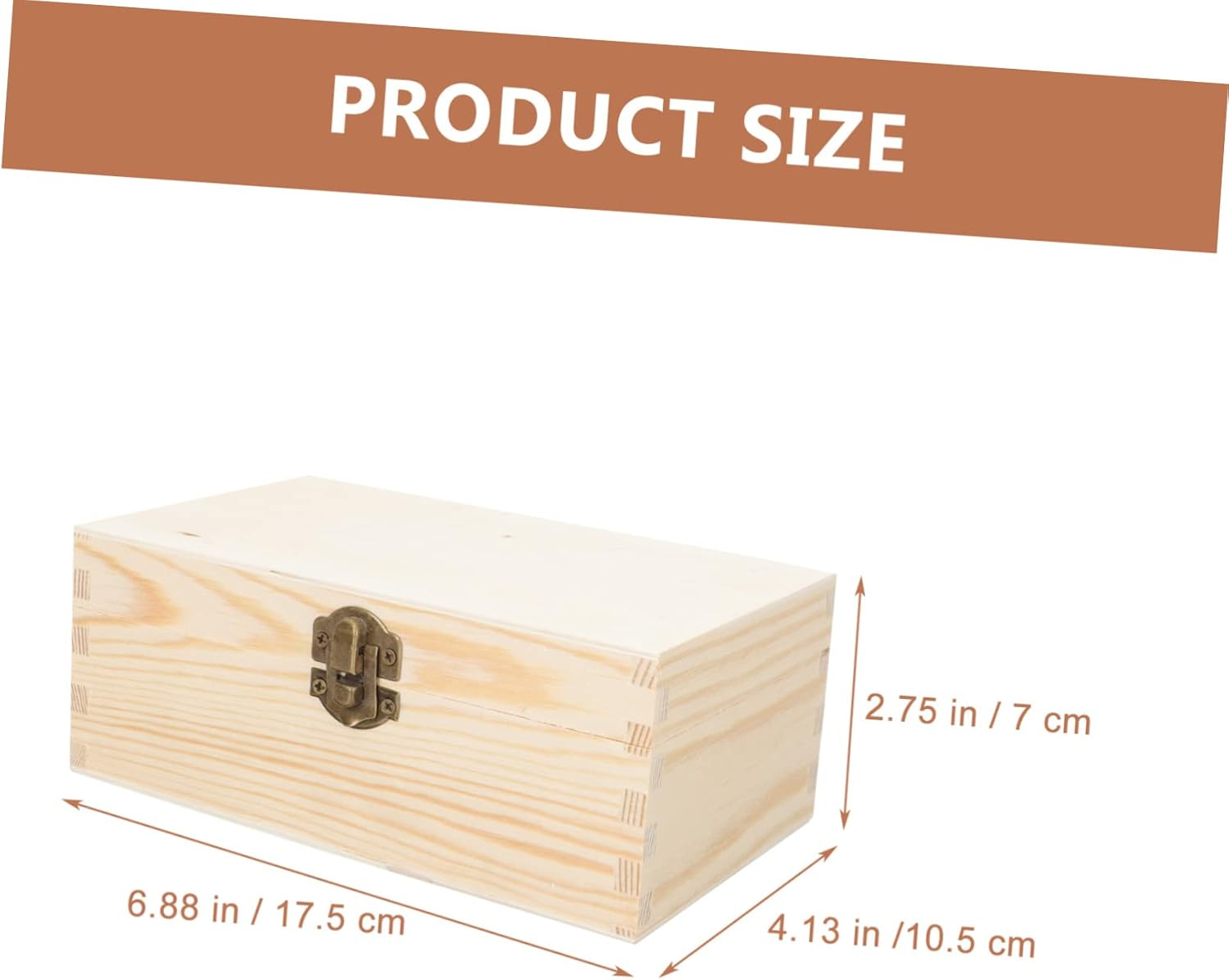 ARTIBETTER 2Pcs Trinket Box DIY Jewelry Storage Boxes Portable Lock Natural Wood Material for Daily Use image number 1