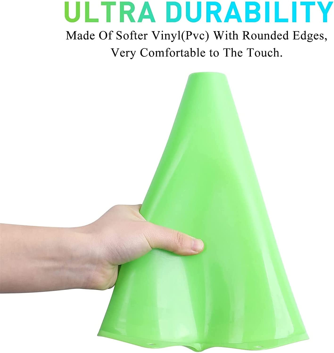 9 Inch Sports Cones,Traffic Marker Cones(Set of 10), Plastic Sport Training Traffic Cone for Football, Skating,Kids Indoor and Outdoor Activities, Agility Training, Dog Training,5 Colors