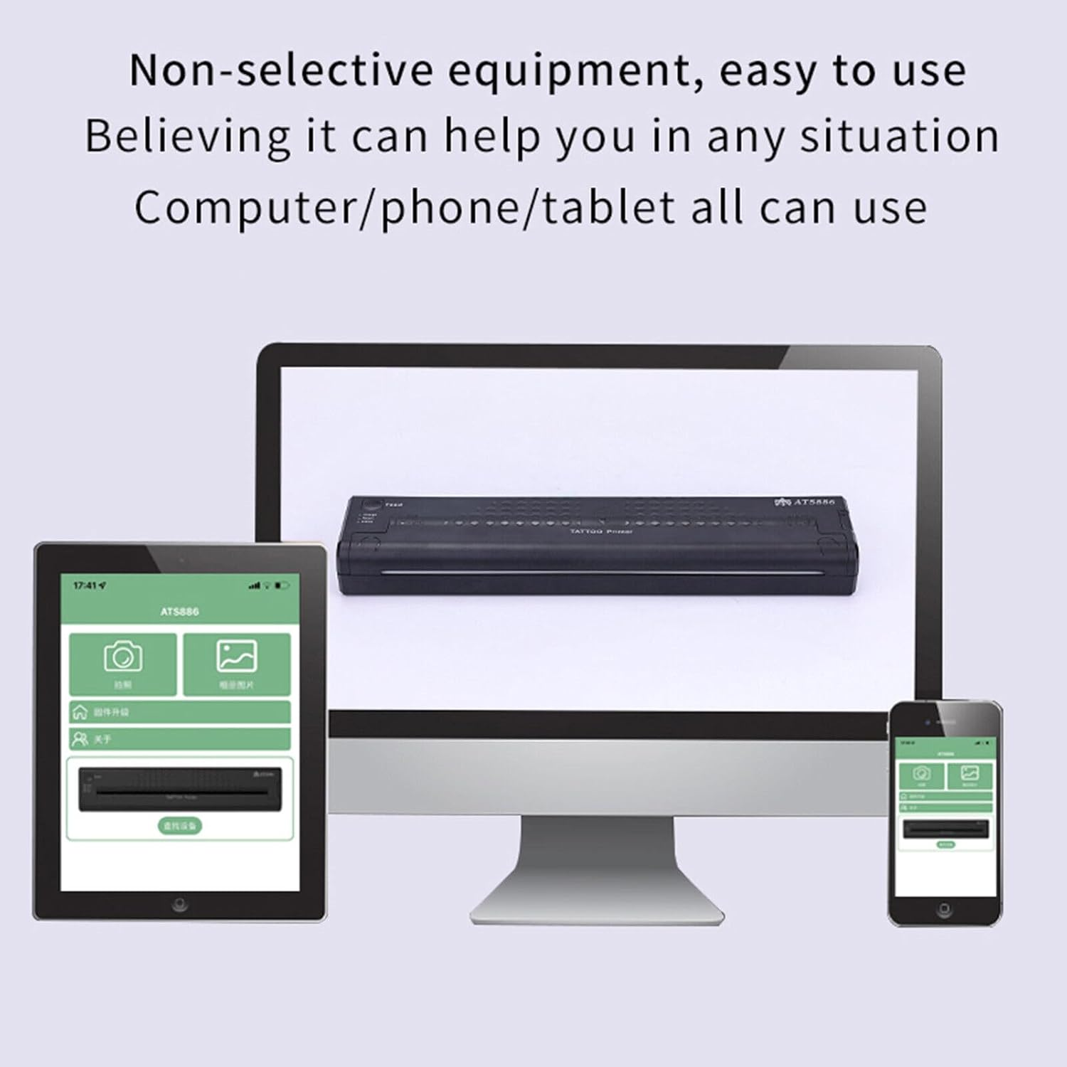 Wireless Tattoo Transfer Printer Portable Machine Black