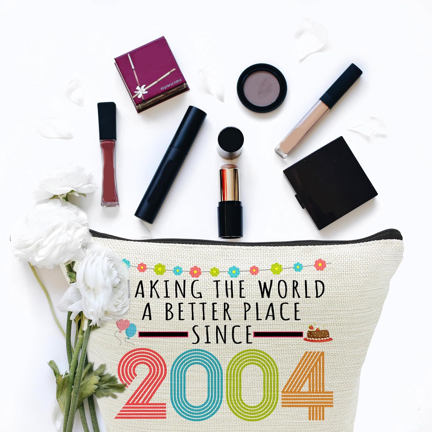 21St Birthday Gifts for Women, Funny 21 Year Old Gift Makeup Bag, 2001 21St Birthday Makeup Bags for Her, Mom, Aunt, Wife, Sister, Coworker, Friend, Making the World a Better Place since 2001, 2001 - 2006 image number 5