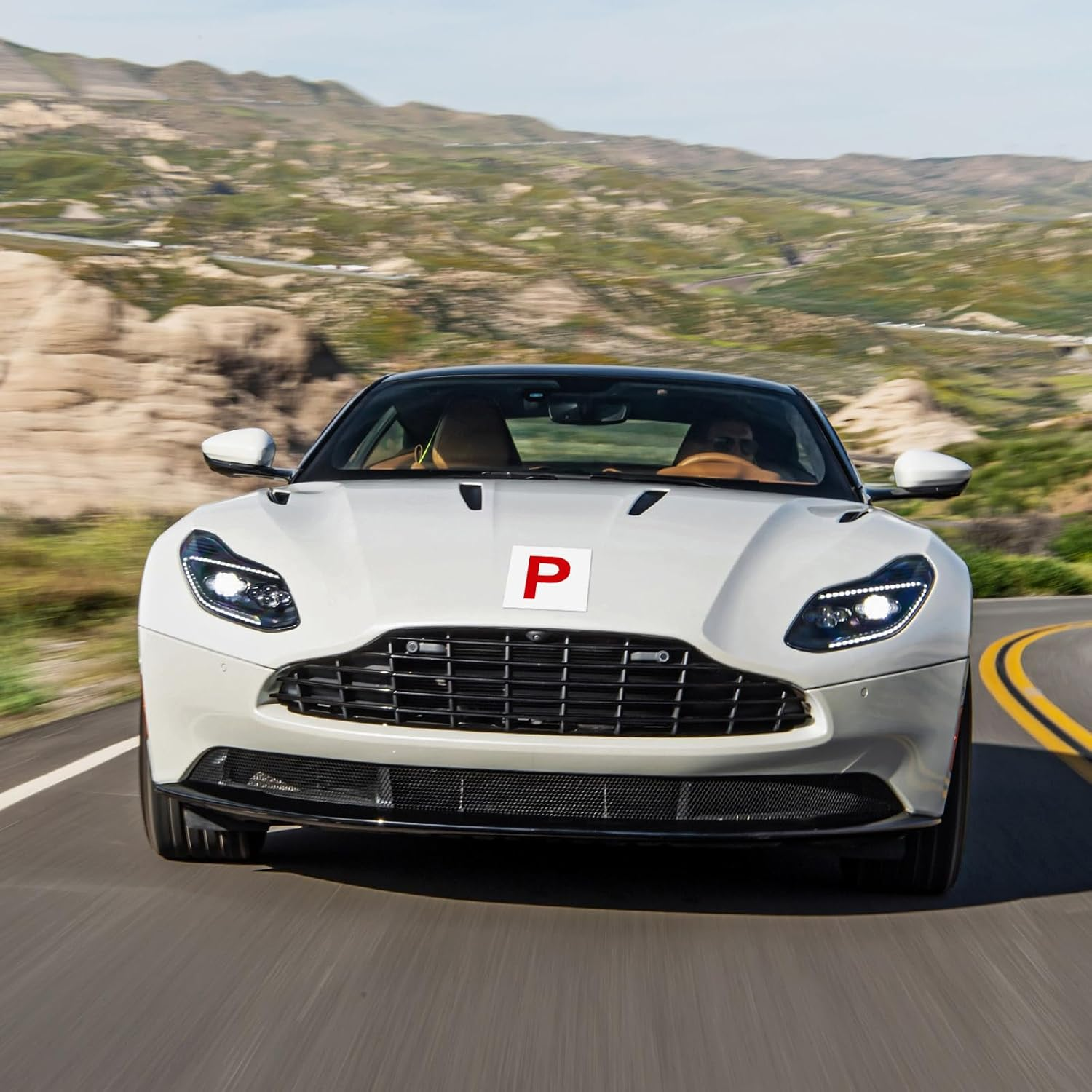 Pack of 2 Fully Magnetic P Plates for New Drivers,Yeeson Learning Learner Driver Magnetic Red P Plates Easy to Stick and Remove for Car Provisional Driving Requirement image number 1