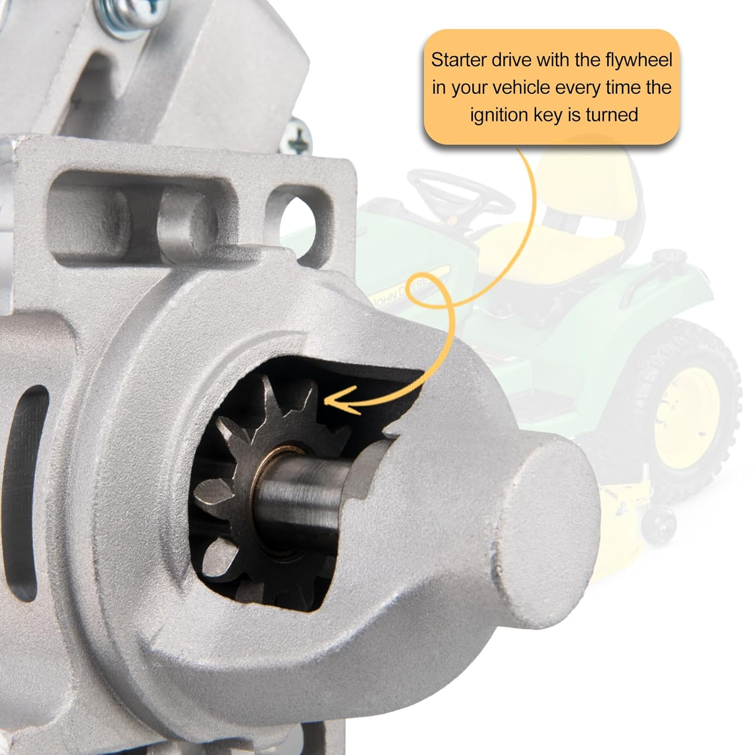 Starter for Kohler 2509808 2509809 2509811 8000335 15 16 17 18 20 21 22 23 25 26 27 28 30 31 HP, 10 Teeth Starter Motor Replacement for John Deere Toro Cub Cadet 2176-5252 M48-60 LT GT Zforce image number 4