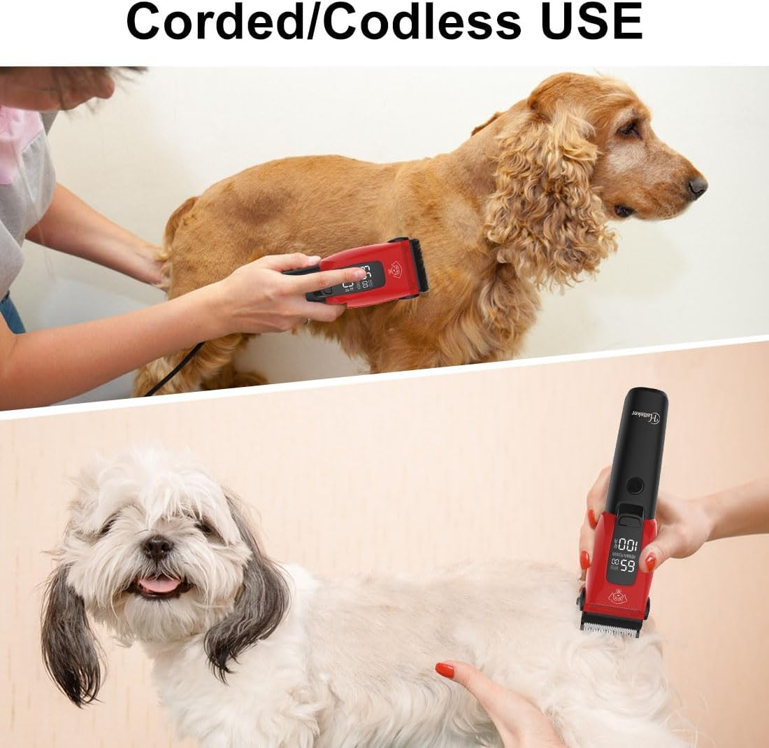 Hatteker Dog Clippers Professional Electric Pet Hair Trimmer with 7500 RPM Clippers Dog Cat Cordless Dog Trimmer Auxiliary Light image number 1