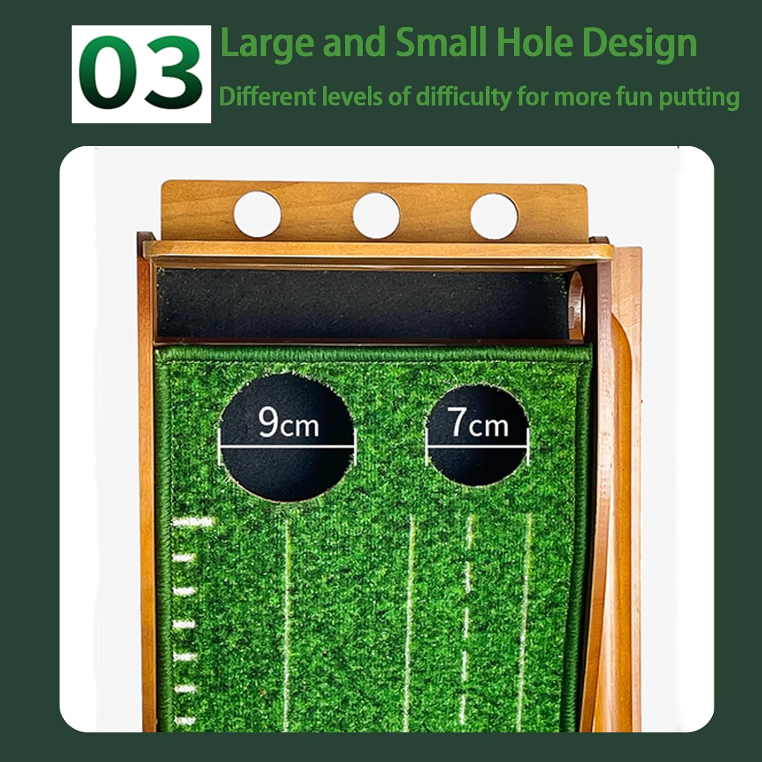 Putting Mat Indoor Golf, Wood Putting Mat, Golf Putting Mat, Putting Green Golf Mat, Golf Putting Mats for Men Playing Golf Game at Home or Office image number 6