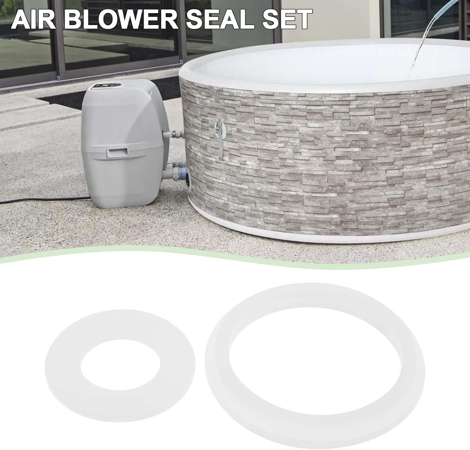 2Set Connector Seals Gaskets Rubber Seal Set a + B/C Compatible with Bestway Coleman Saluspa Compatible with Lay-Z-Spa Compatible with Airjet Models New Shape Pump image number 2