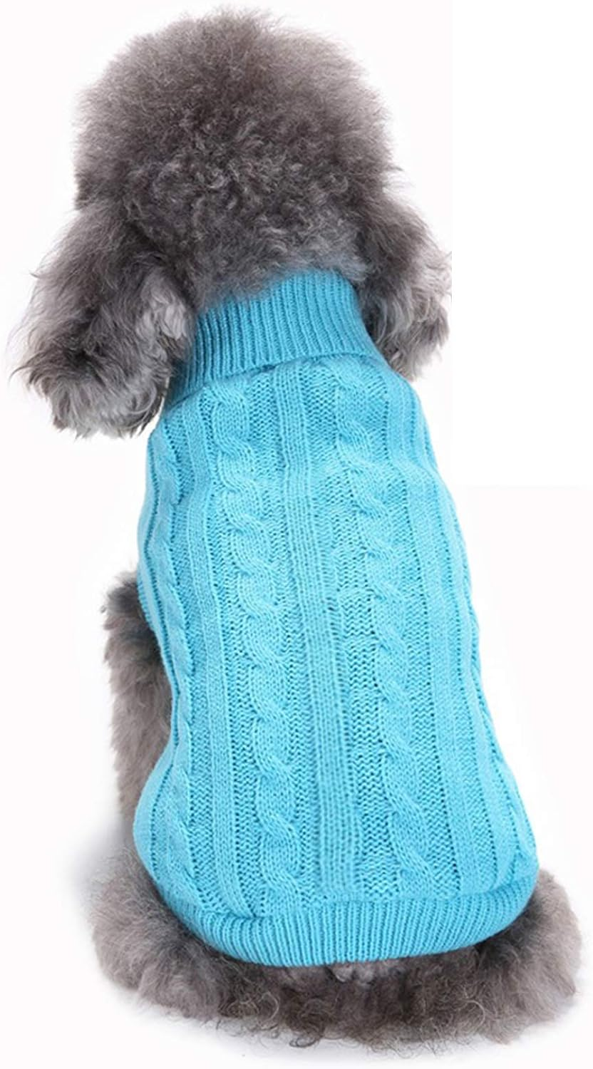 Small Dog Sweater, Warm Pet Sweater, Cute Knitted Classic Dog Sweaters for Small Dogs Girls Boys, Cat Sweater Dog Clothes Coat for Small Dog Puppy Cat (3XL, Dark Blue)