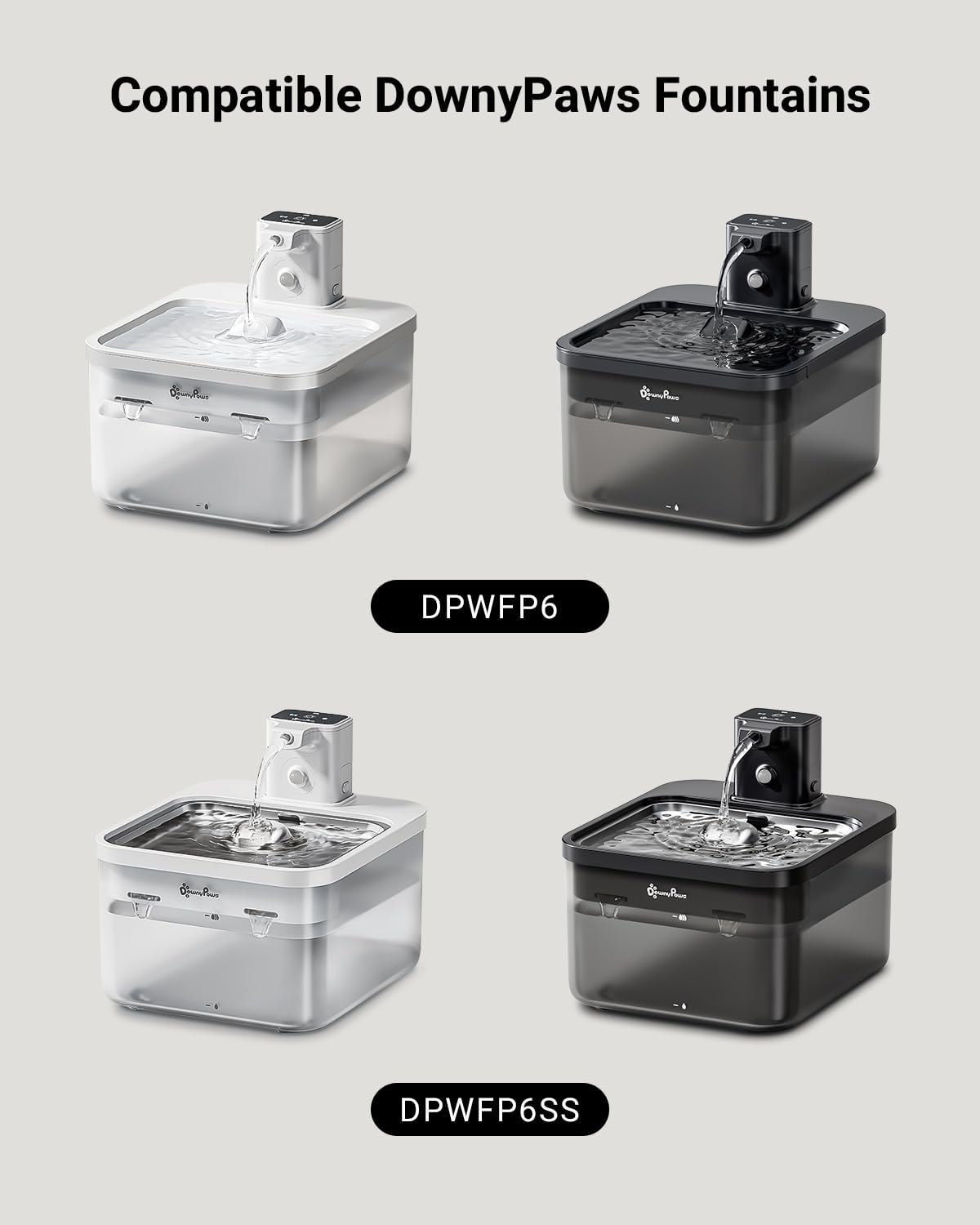 Downypaws Cat Fountain Wireless Filter Pack of 6 for DPWFP6 image number 1