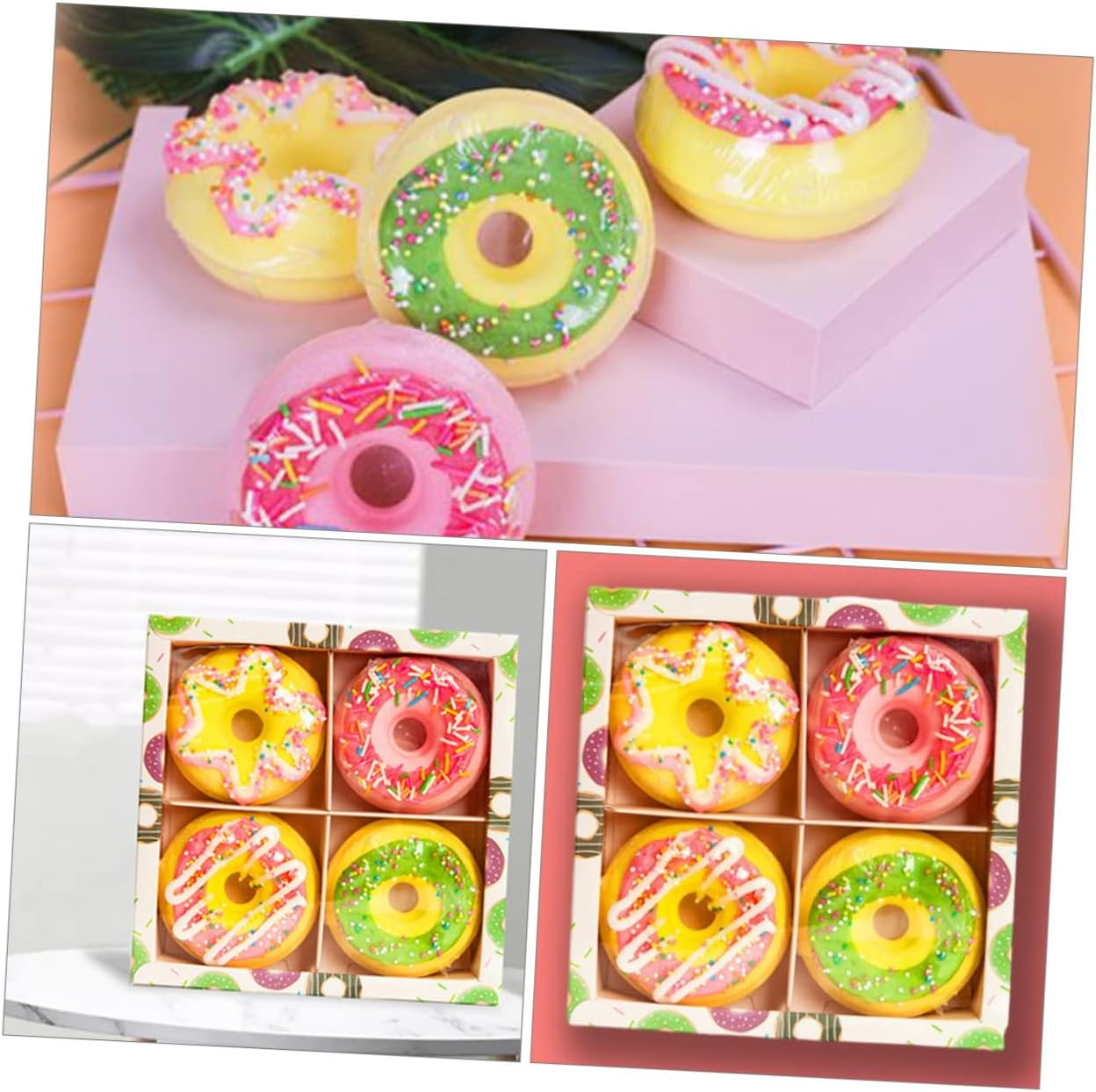 BELLIFFY 100G Assorted Doughnut Shape Bath Salt Balls Moisturizing Spa Relaxation 4 Pcs Set Natural Ingredients for Soothe Your Skin for Bathing and Self-Care Random Style image number 3