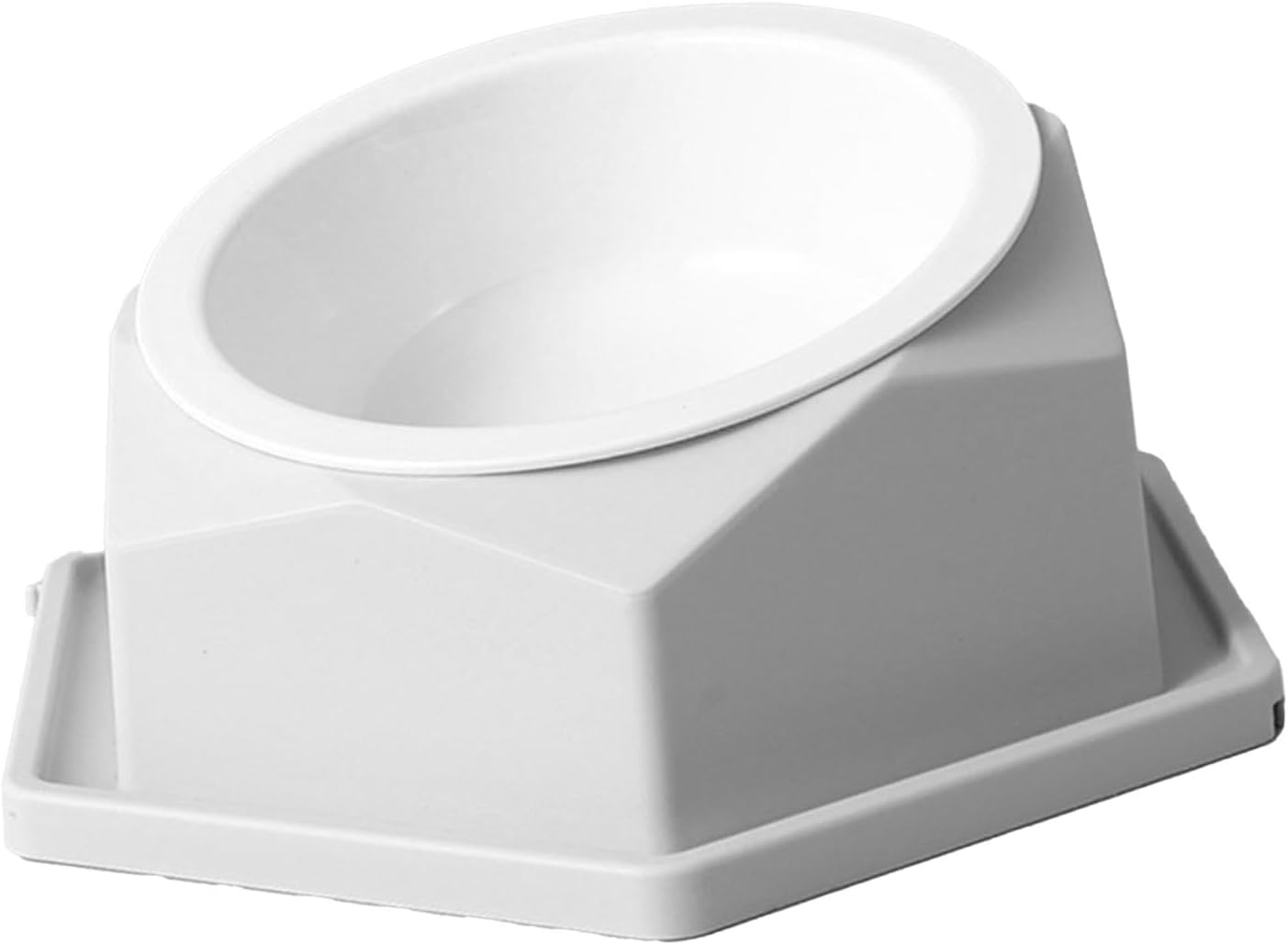 Basics Pet Food Bowl, Raised Cats Bowl Plastic Tilted Elevated Spill Proof Hexagonal Pet Food Bowl, Pet Feeder Bowls for Puppy Medium Dogs Cats /286 (Color : Gray)