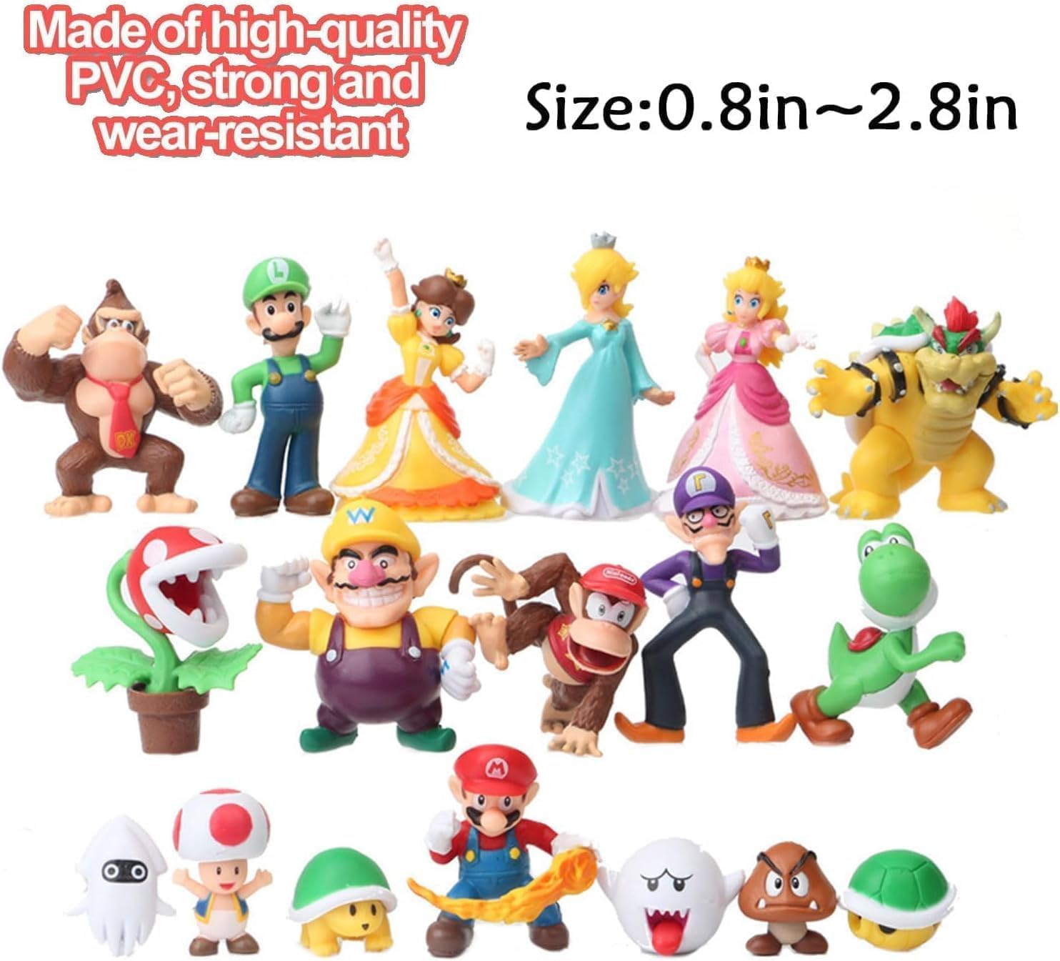 Pack of 18 Super Mario Cake Decorations, Birthday Decoration, Figures Set, Costume for Children, Party Cake Decoration image number 1