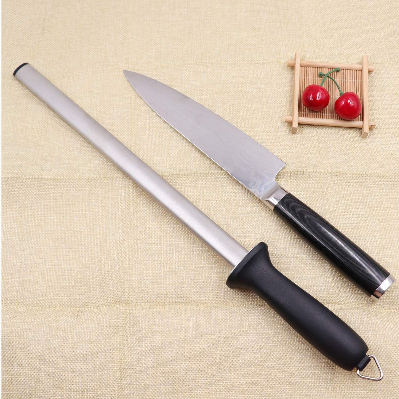 Wiitek 12Inch Diamond Knife Honing Rod, Professional Chef Knife Sharpener Steel, Best Knife Honer, Kitchen Appliances, Ideal for Chef Knife, Cooking Knife, Butcher Knife and Japanese Knife image number 6