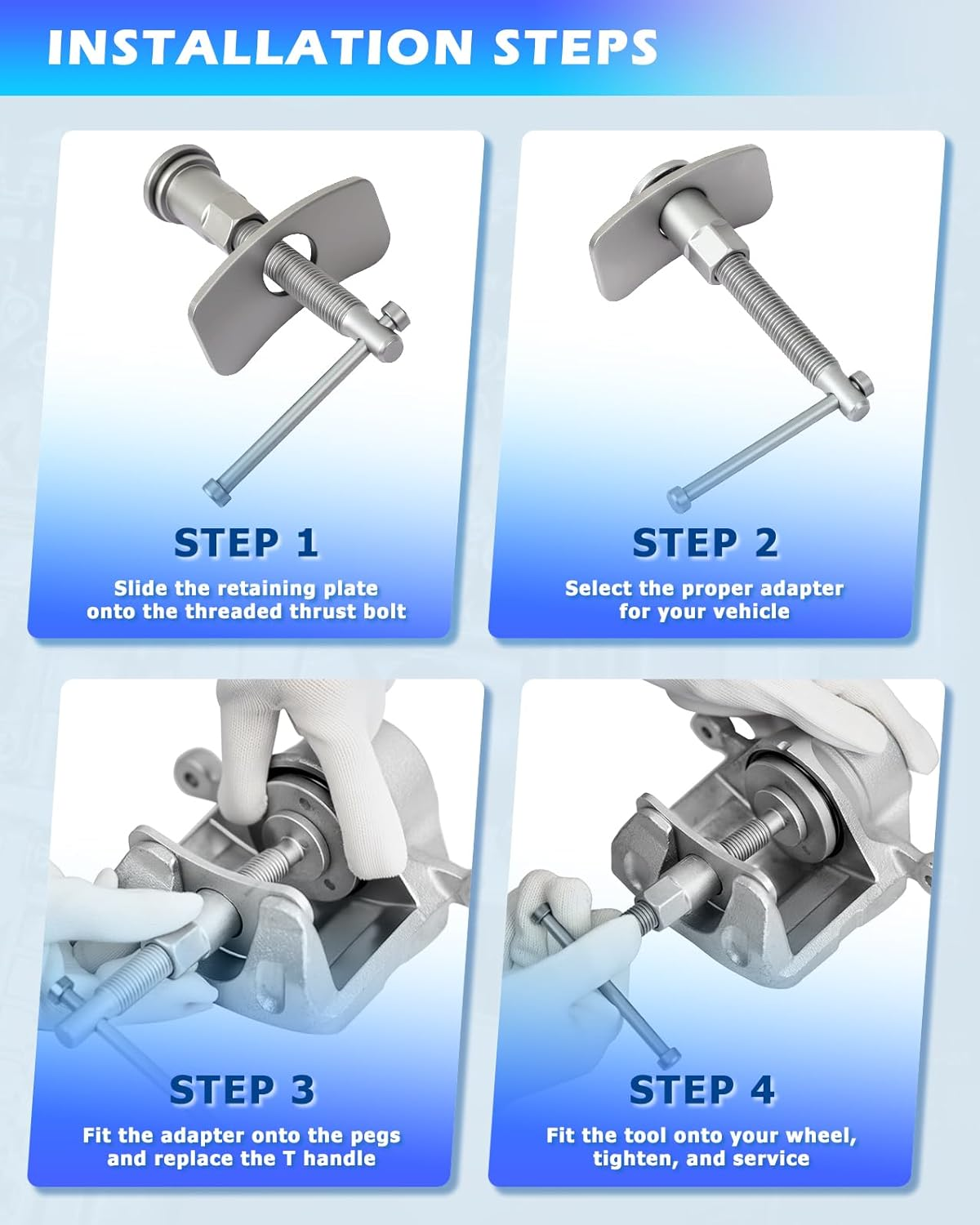 22Pc Disc Brake Caliper Piston Rewind Tool Kit Set image number 3