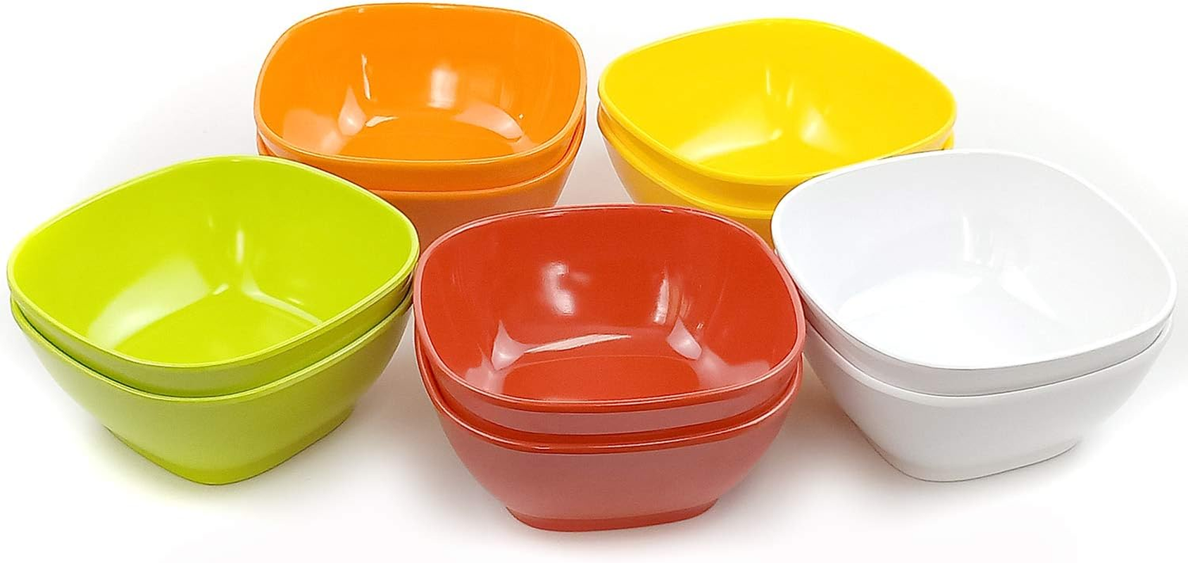EWEIGEER 4.4-Inch Melamine Dessert Bowl Kids Plastic Bowls,Small Bowl for Ice Cream Snacks Rice Salad Soup Cereal.Set of 10(Multicolor)