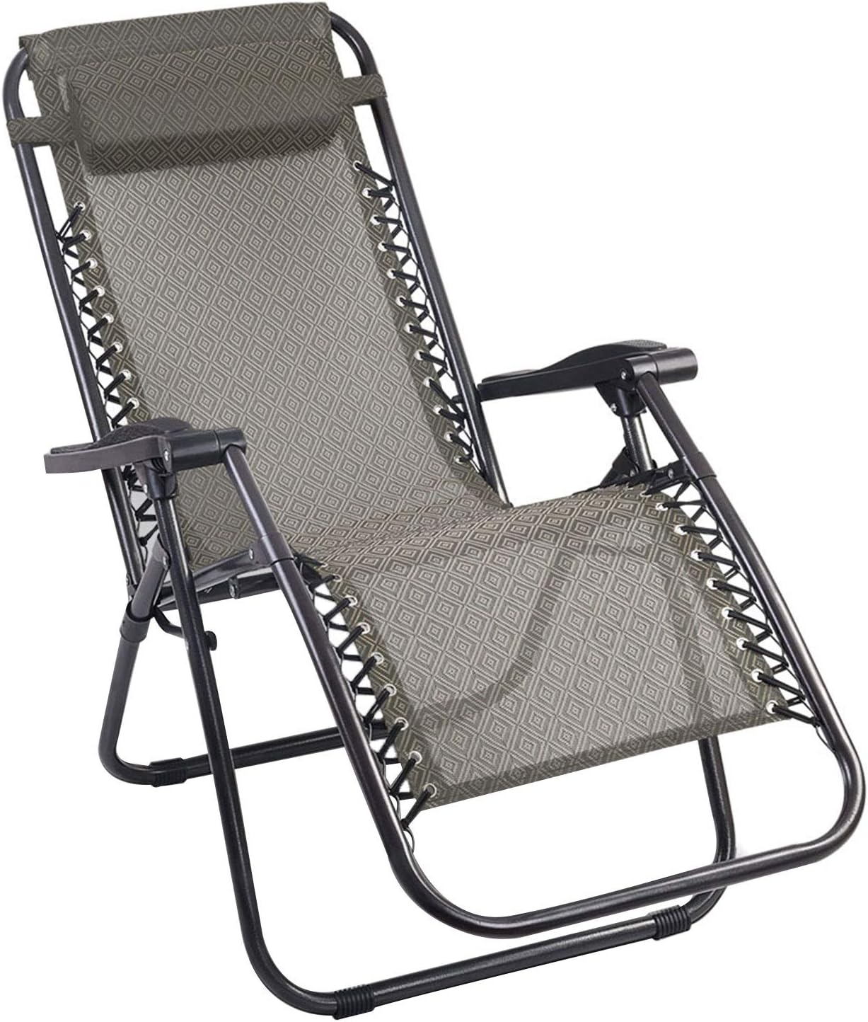 Gardeon Zero Gravity Portable Reclining Lounge Folding Outdoor Camping Beach Chair Beige