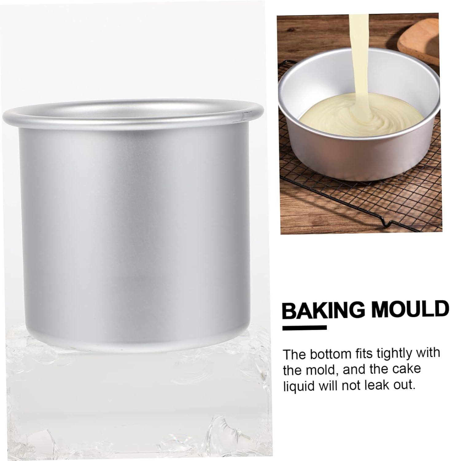 UTHCLO 4 Inch Tall Cake Mold Chiffon Cake Baking Pan Baking Mold for DIY Mould Casting Mold Easy Clean image number 1