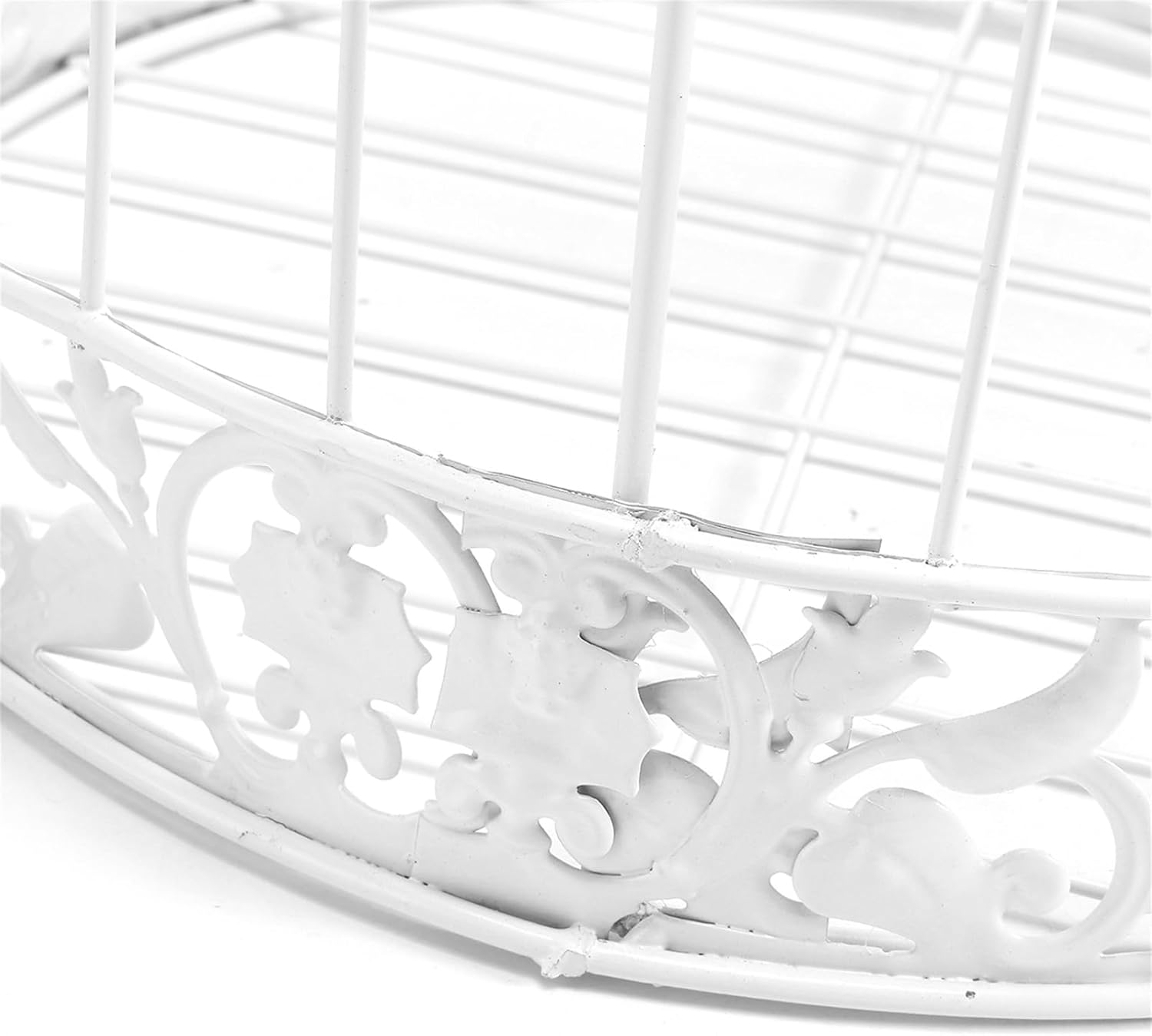 White Iron Decorative Birdcage for Weddings Events Home Decor Hanging with Hook image number 6