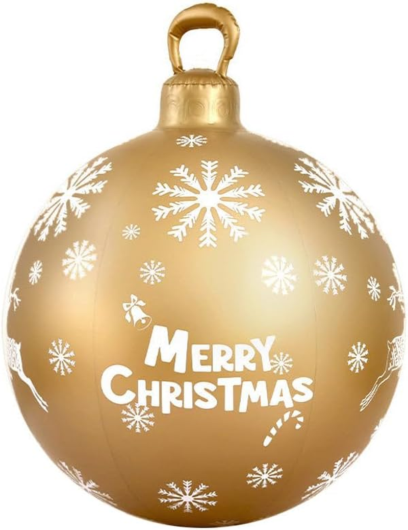 Jingle Jollys Christmas Inflatable Ball, Outdoor Decorations Decor Baubles Ornament Yard Garden Home Patio Room Decoration for Holiday, Water-Resistant Easy-Carry Handle Red