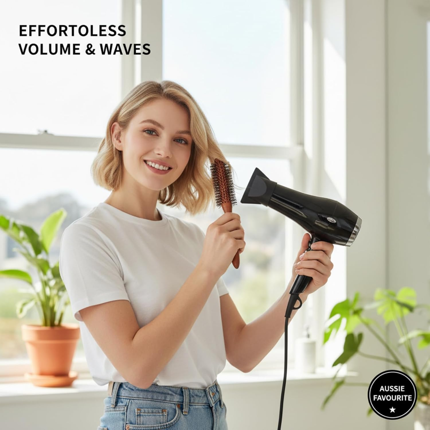 2 Pcs Mini round Hair Brush Set, 2-In-1 Nylon Bristles Styling Tool, Curly Blow Dry Brush for Thin Short Hair Bangs Women Men image number 5