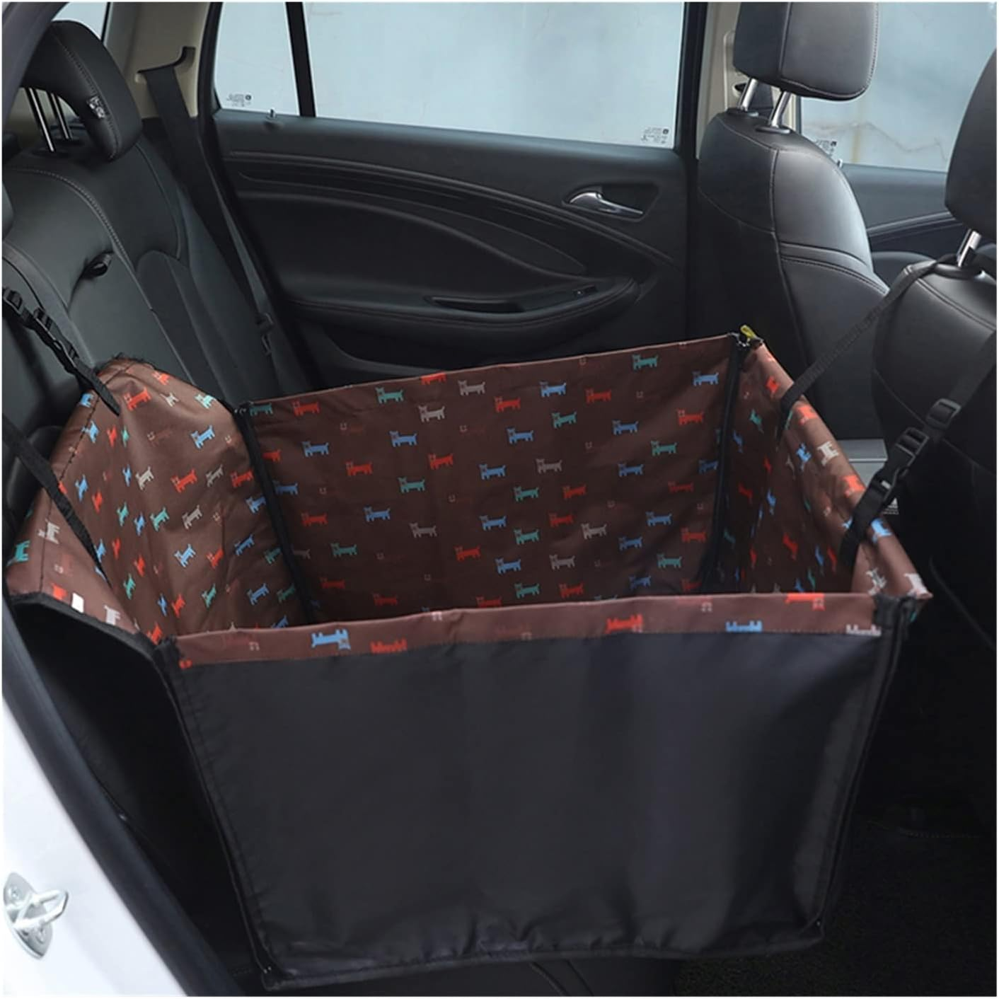 Dog Car Seat Cover Car Seat Covers for Dogs Car Seat Kennel Protectors Folding Dog Bag Baskets Dog Hammock(Size:Purple) image number 4