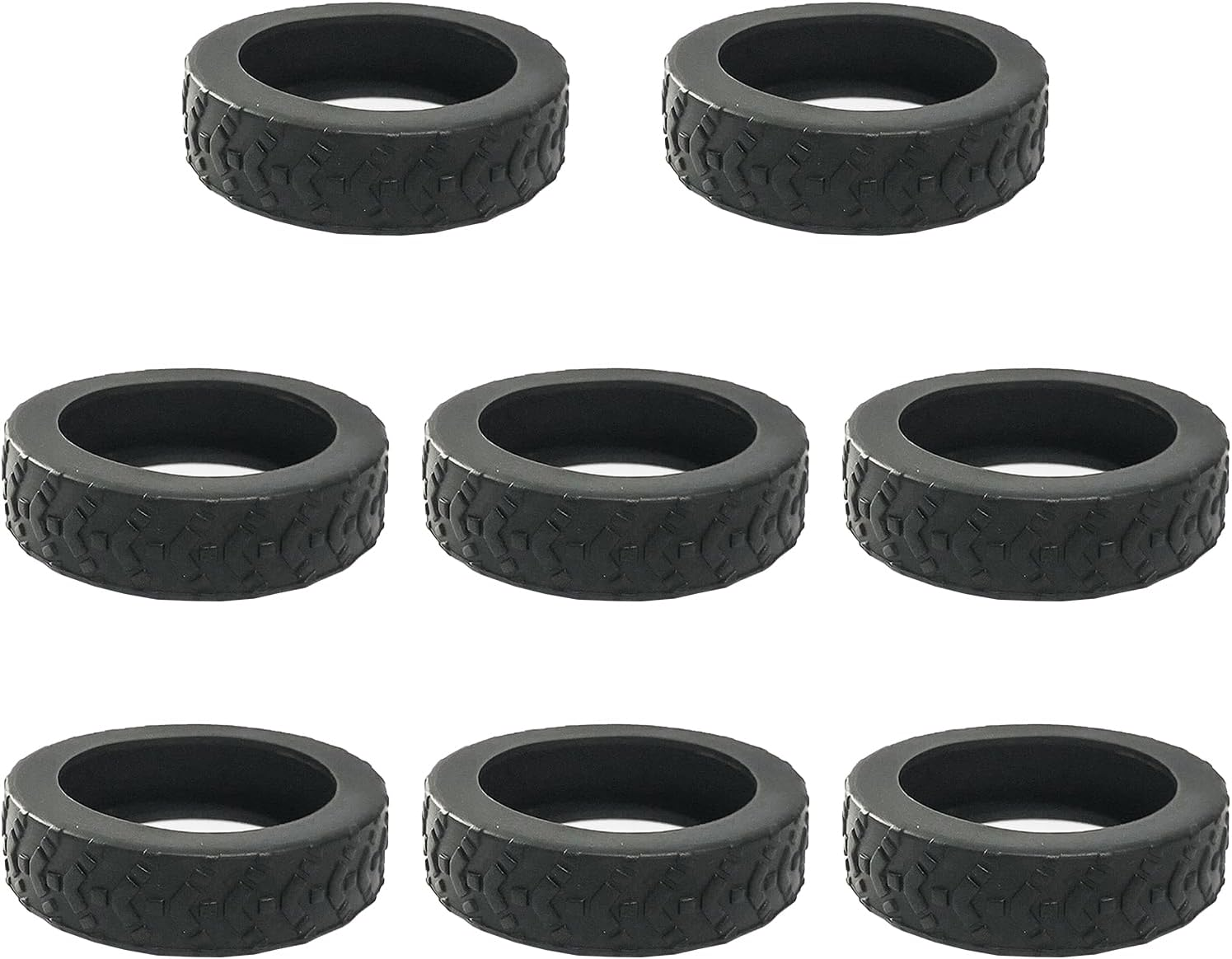 Luggage Wheels Cover Trolley Case Caster Sleeves, Set of 8 Dustproof Anti-Noise Silicone Protector Covers for Universal Luggage & Office Chair Rubber Wheels (Black) image number 3