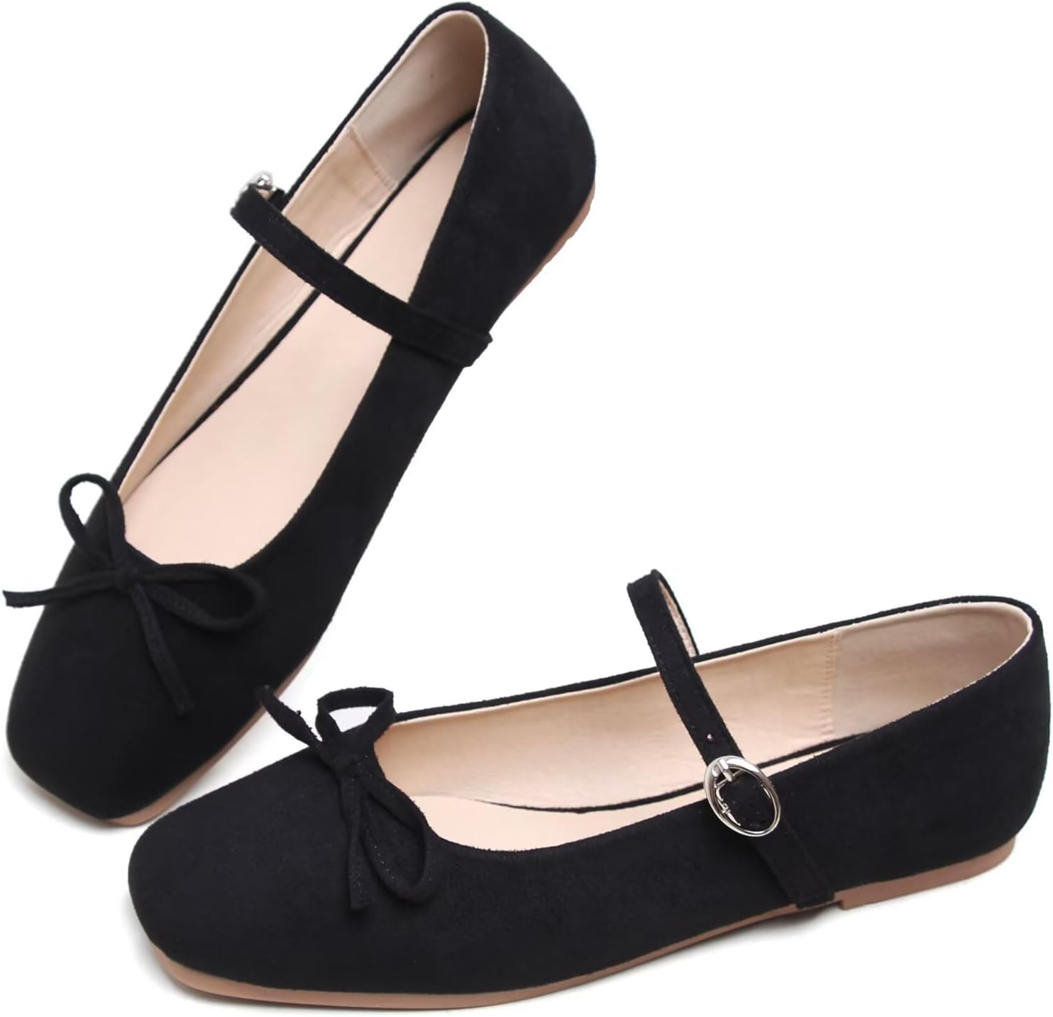 TN TANGNEST Women'S Slip on Flats Comfortable Square Toe Mary Jane Flats Soft Dance Ballet Flats image number 4