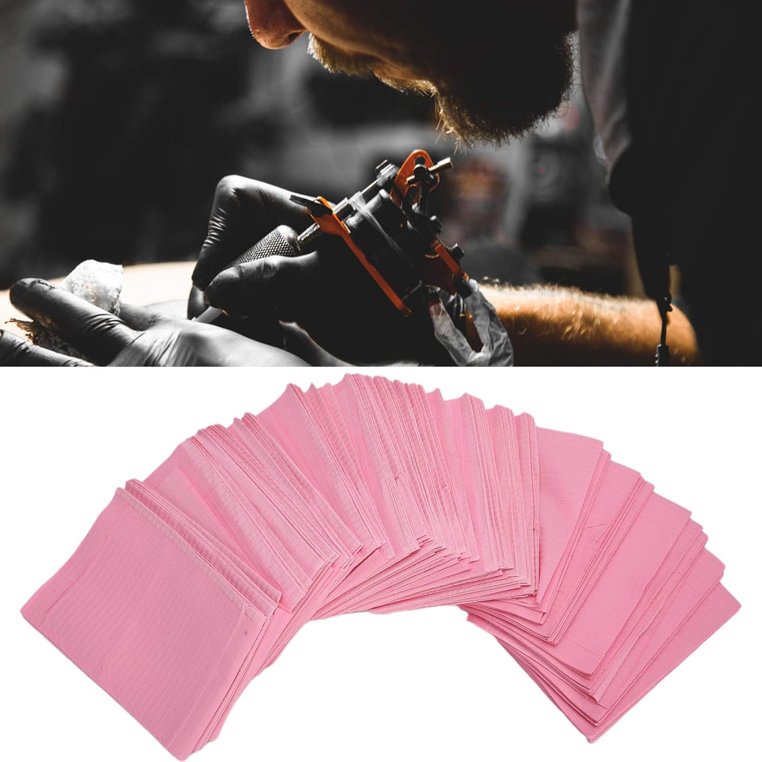 125 Pcs Dental Bibs, Disposable Waterproof Table Covers, 17.7 X 13 Inch Dental Bibs Piercing Bibs Nail Art Paper Personal Hygiene Microblading Supplies for Keep Clean image number 3