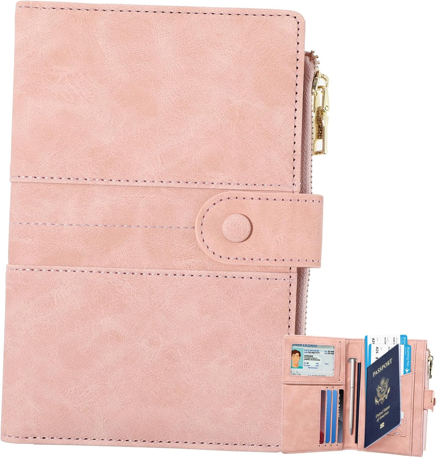 COMPUKAS Multifunctional Holder Wallet Card Holder Purse Travel Organizer for Women and Men, Passport Storage Cover Travel Document Case image number 1