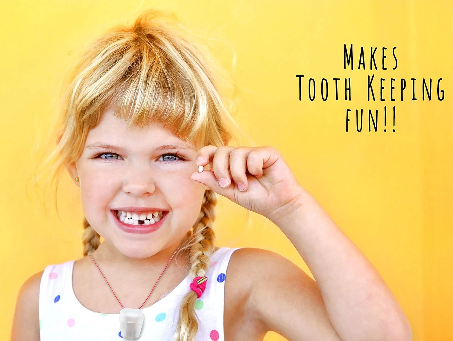 100-Pack Tooth Saver Necklace Holders | Colorful Teeth Saver Necklaces | Tooth Fairy Kids Necklaces | Great Dentist Office Incentive Reward Prize and Unique Keepsake Box image number 2