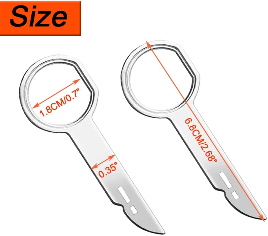 Radio Removal Tool Key Set for Ford, Volkswagen, Audi, and Mercedes, Car CD DVD Host Key Disassembly Tool 4PCS image number 6