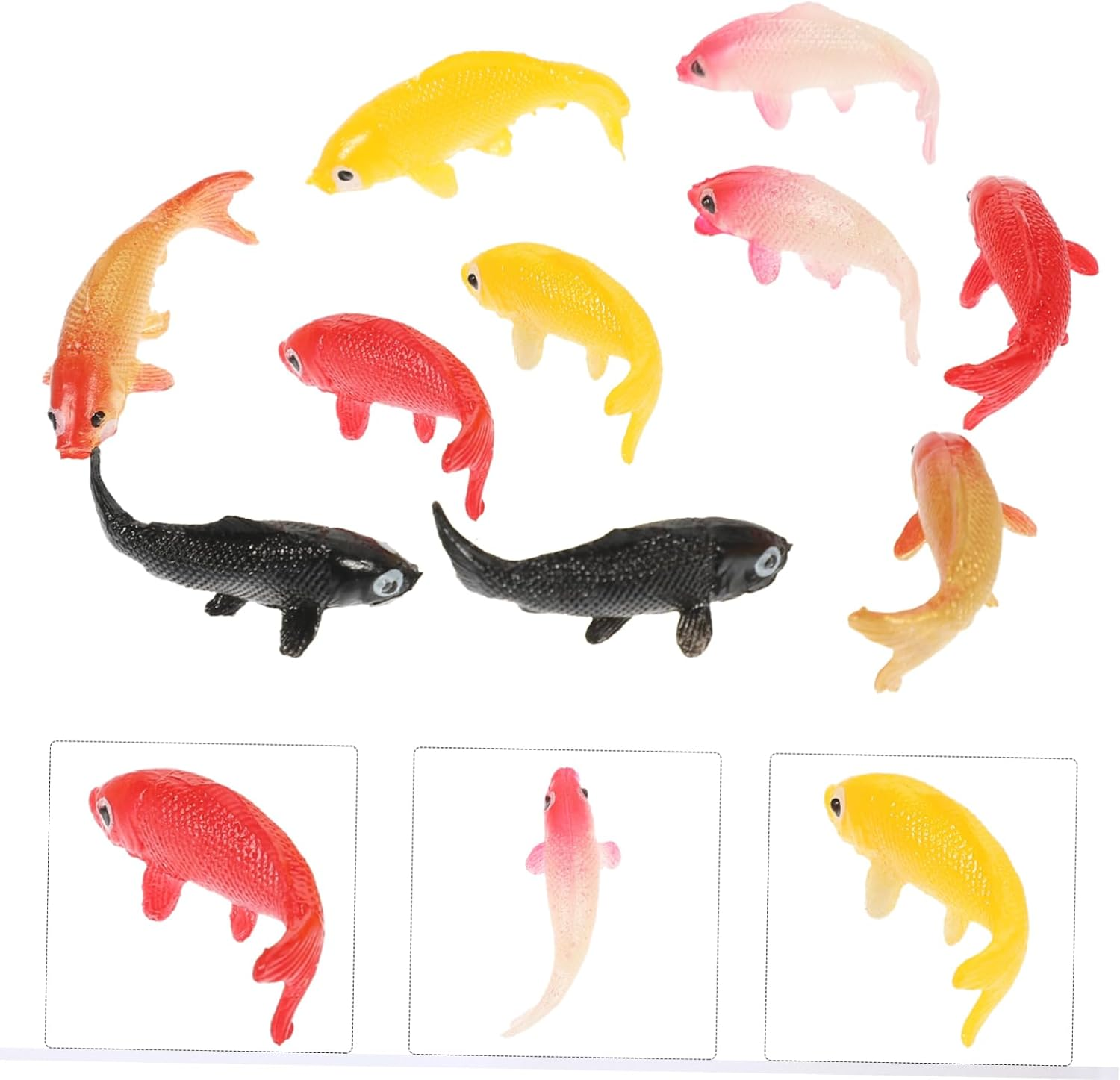 Kisangel 10Pcs Simulated Fancy Carp Fish Figures Aquarium Decor Set Miniature Realistic Fake Fish Ornaments for Tank Decoration Pet Supplies image number 1