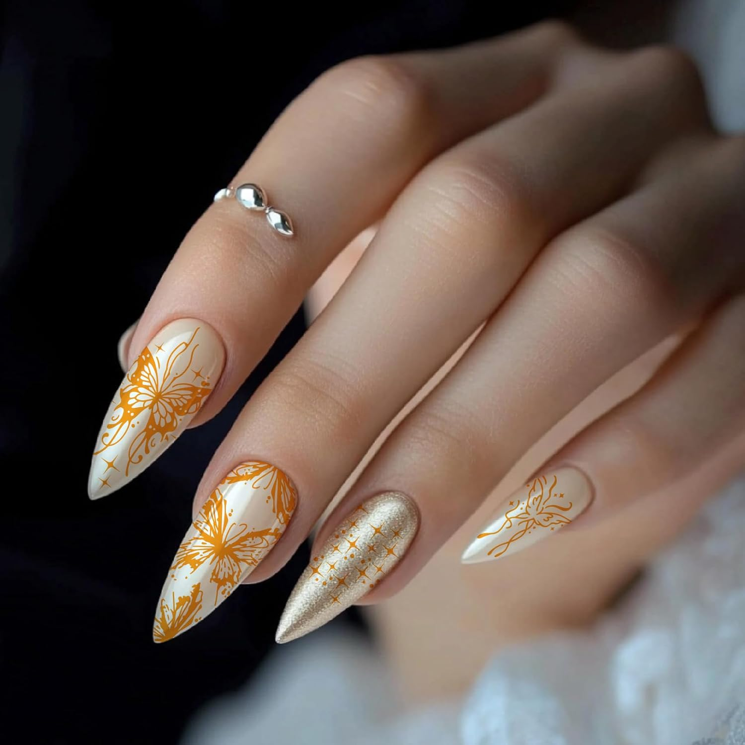 Arriettycraft 3Pcs/Pack Marble Nail Stamping Plates, Bow Nail Stamper Butterfly Art Stencils Stainless Steel Image Plate for Nails Art Design Manicure Salon image number 5