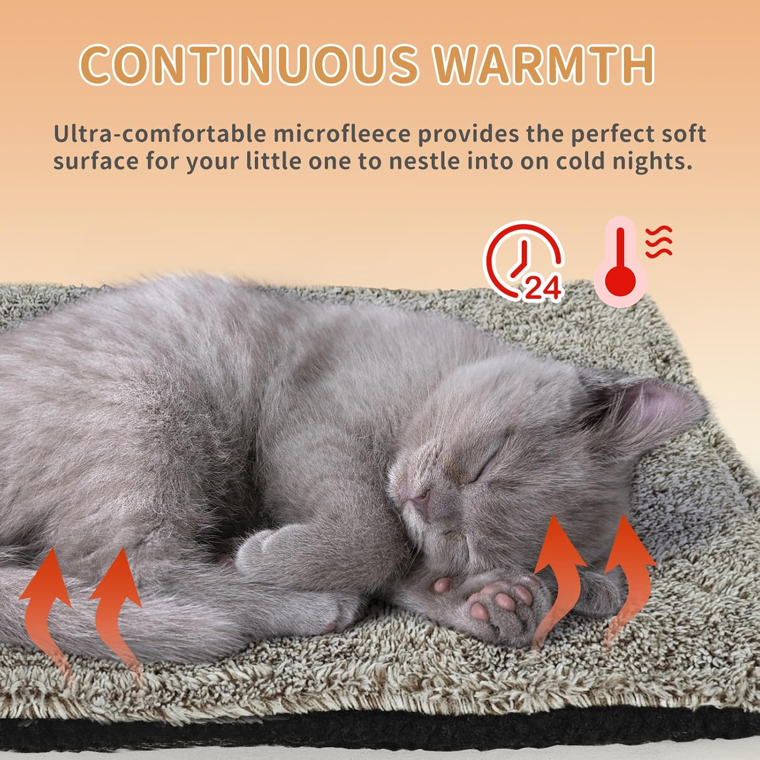 Self-Warming Cat Bed Pad, Self-Heating Cat Bed Mat Thermal Blanket for Indoor Cats & Dogs (L:75 * 50Cm) image number 5