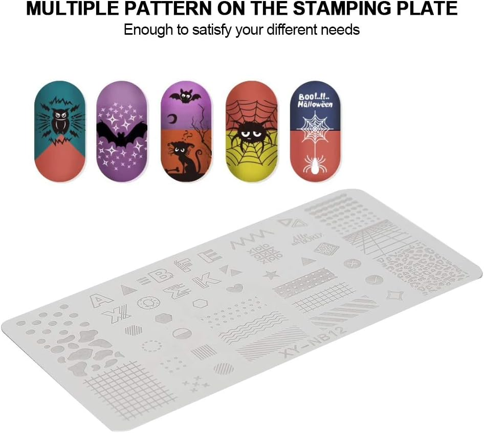 Nail Art Stencils, Durable without Deformation Nail Stamping Template, Convenient and Practical Not Easy to Fall off Exquisite Workmanship for Home Beauty Salon(09-12) image number 3
