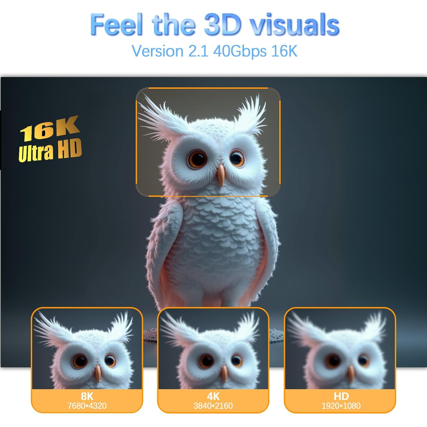 Duttek 16K Displayport 2.1 Cable 50Cm, DP2.1 Male to Male Cable 40Gbps Video Displayport Cable Support 16K@30Hz, 8K@120Hz, 4K@240Hz, HDR, HDCP2.2, ARC for Gaming Monitor (Down Angle) image number 5