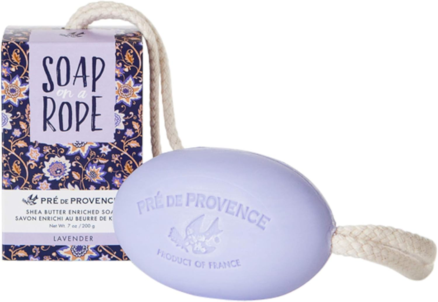Pre De Provence Soap on a Rope, 200 Gram Lavender image number 1