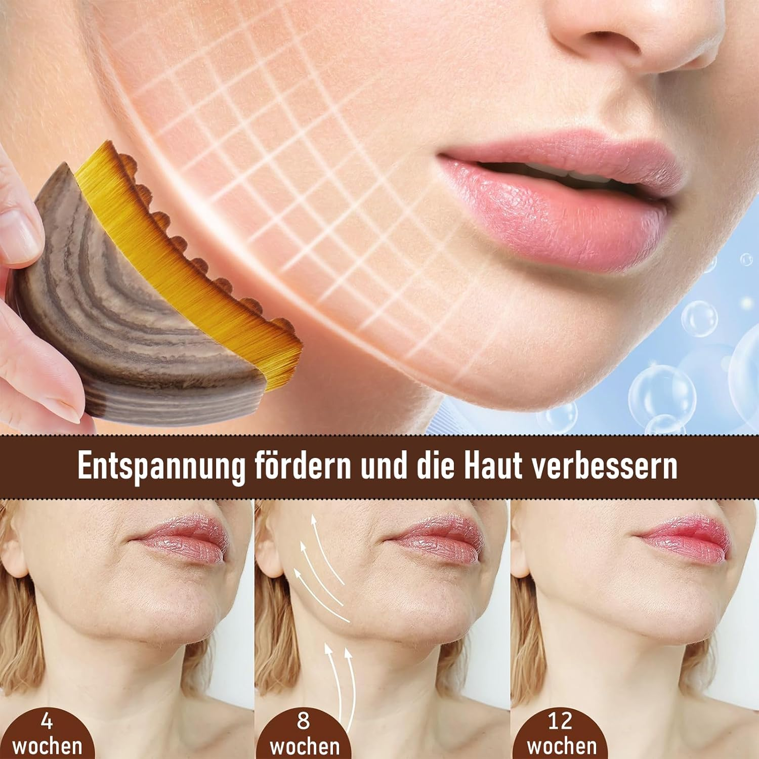 Pack of 2 Lymphatic Brushes, Face, Face Brush, Lymphatic Drainage, for Daily Facial Massage and Contour Shaping image number 4