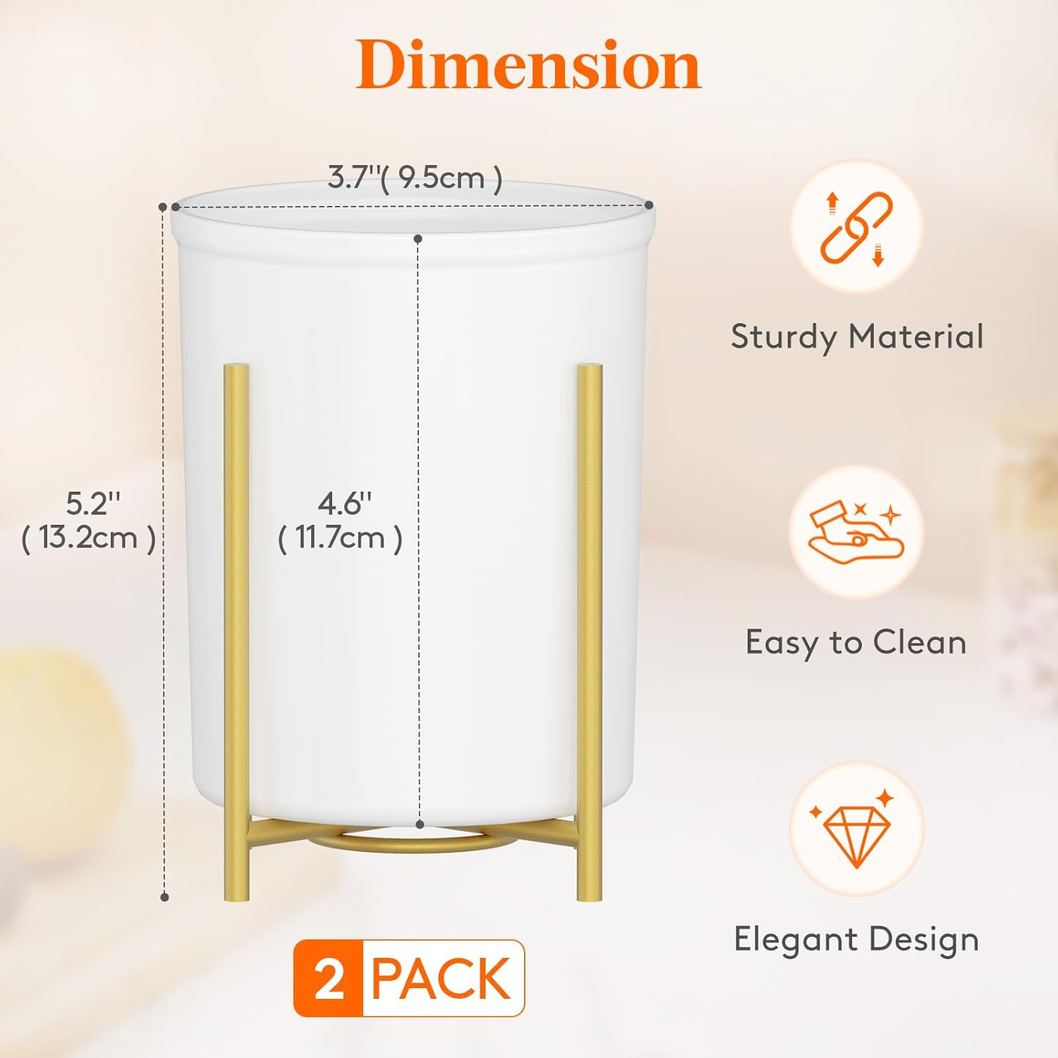 Lifewit Silverware Holder for Kitchen Countertop, Cutlery Flatware Caddy with Bracket, Plastic Utensil Spoon Fork Knives Organizer for Party Picnic, Gold, 2 Pack image number 3