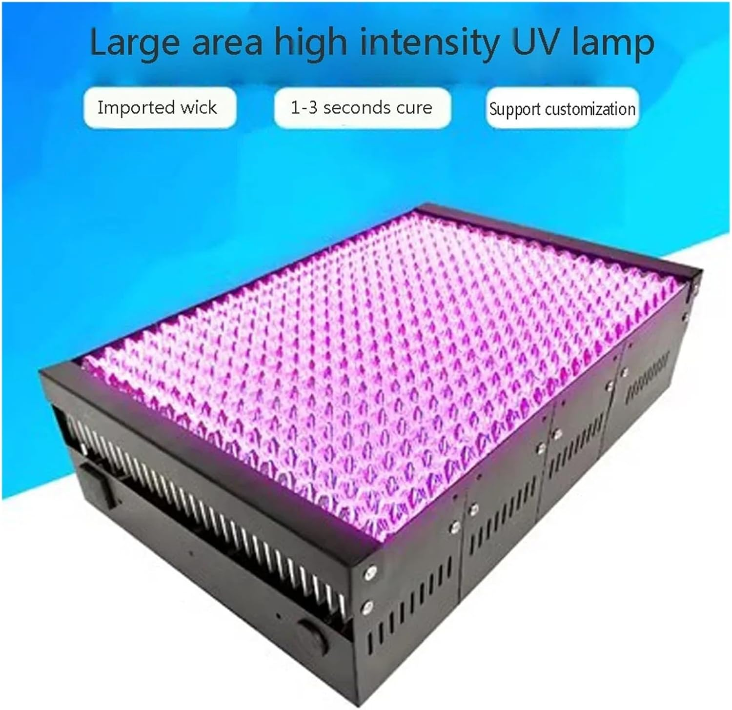 Large Area High Intensity UV Curing Lamp 395Nm 365Nm Ultraviolet Shadowless Glue Water Ink Screen Printing Exposure Green Oil for DIY Enclosures(11000W,365Nm) image number 3