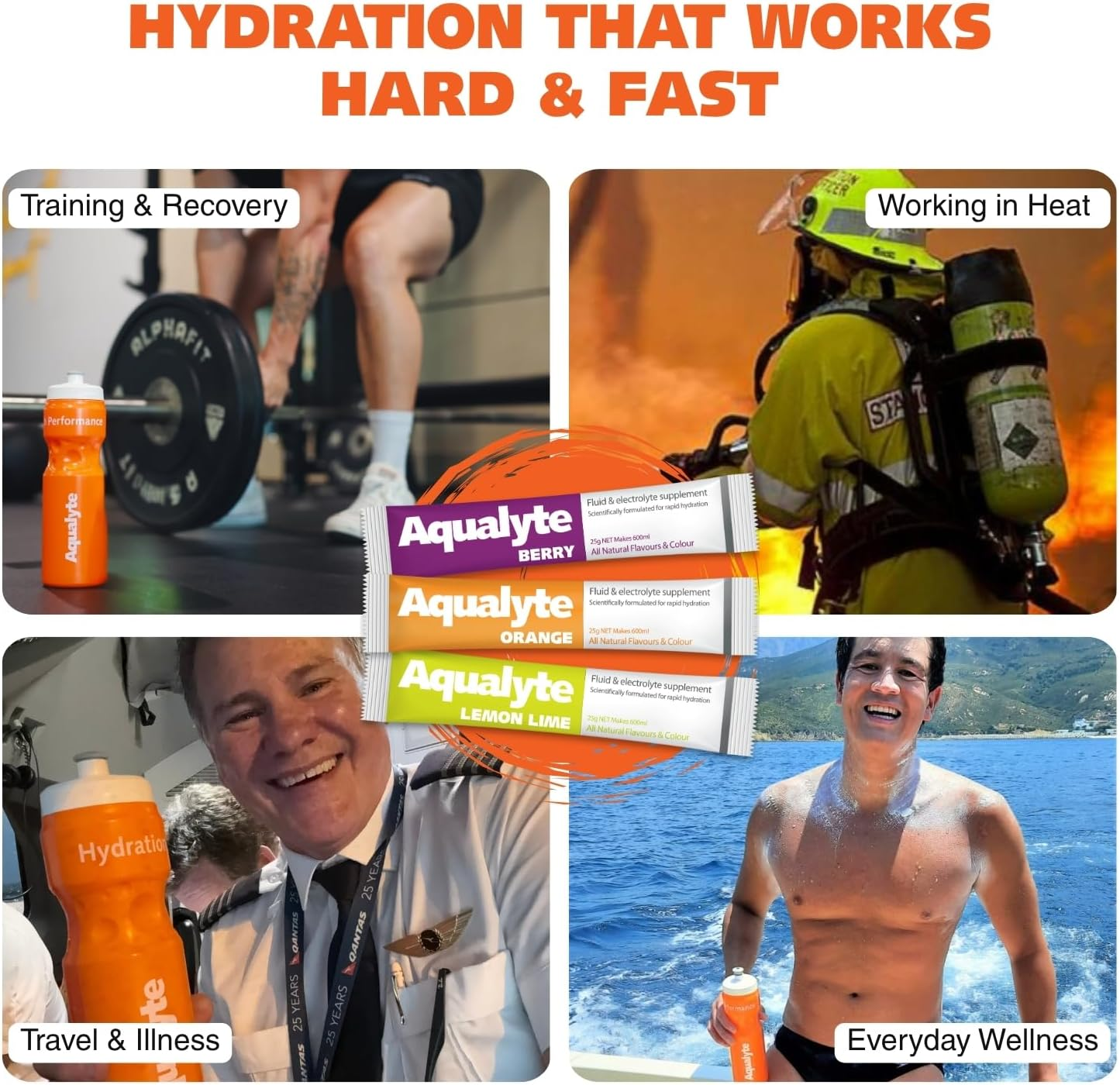 Aqualyte Hydration & Electrolyte Supplement, Natural Hydration Support, Great Taste, Rapidly Absorbed, Packed with Essential Electrolytes, Mixed Flavour, 25G Sachets, Makes 600Ml, Box of 50 image number 3