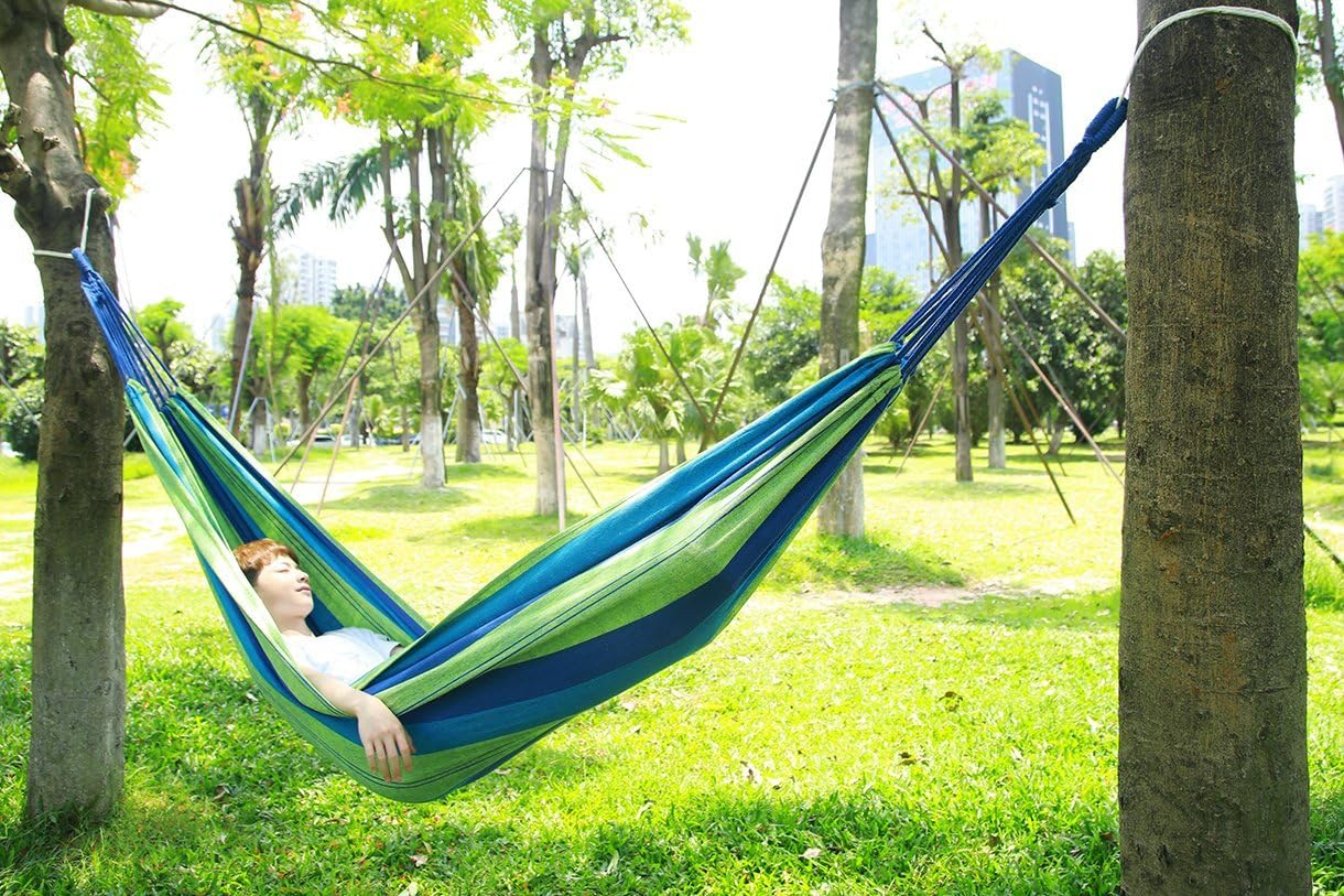 Valuehall Hammock Outdoor Brazilian Hammock Soft Cotton Fabric Camping Hammock Double Wide 2 Person Travel V7010-1 image number 3