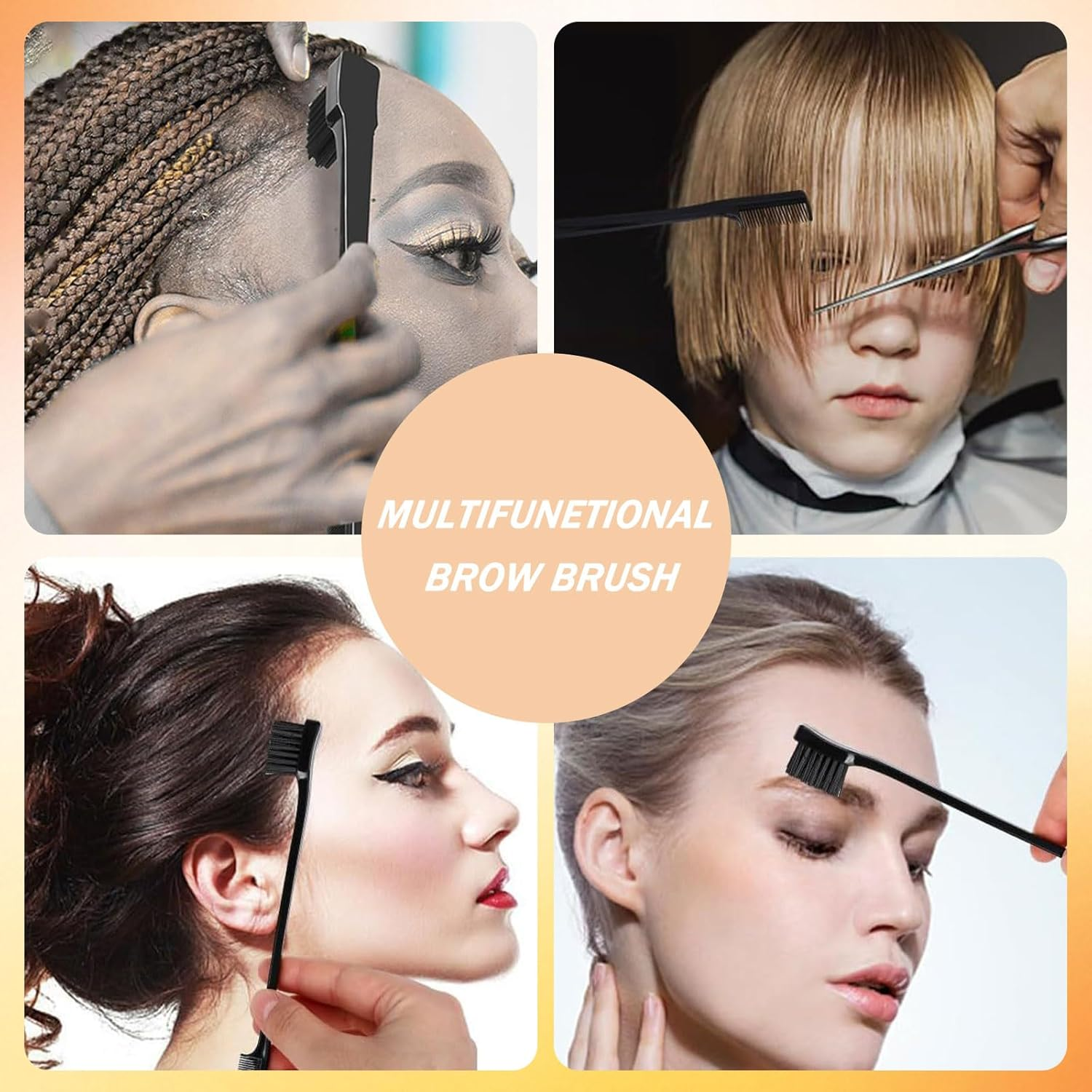 Daryunk 3 Pieces Hair Brush, Teasing Comb, Double Sided Hair Edge Brush, Rat Tail Comb, Plastic Bristle Hair Brush, for Teasing Hair Slicking Brushing Combing Styling image number 4