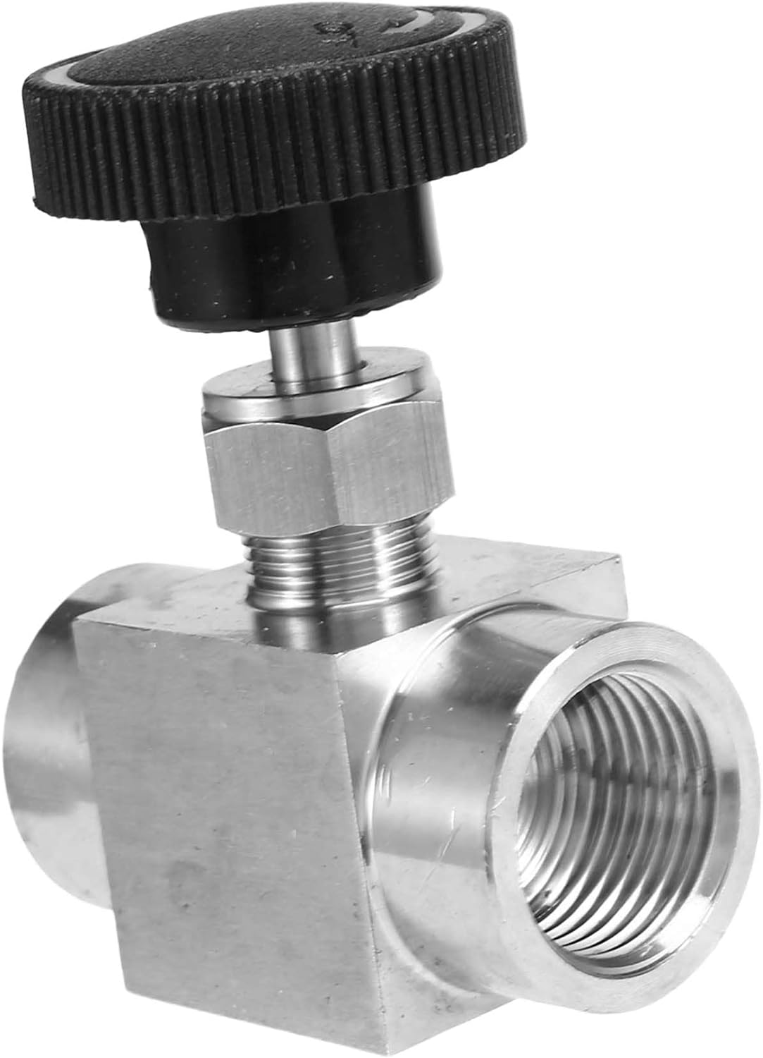 Aribrnten 1/2 Inch Equal Female Thread 304 Stainless Steel Flow Control Shut off Needle Valve image number 2