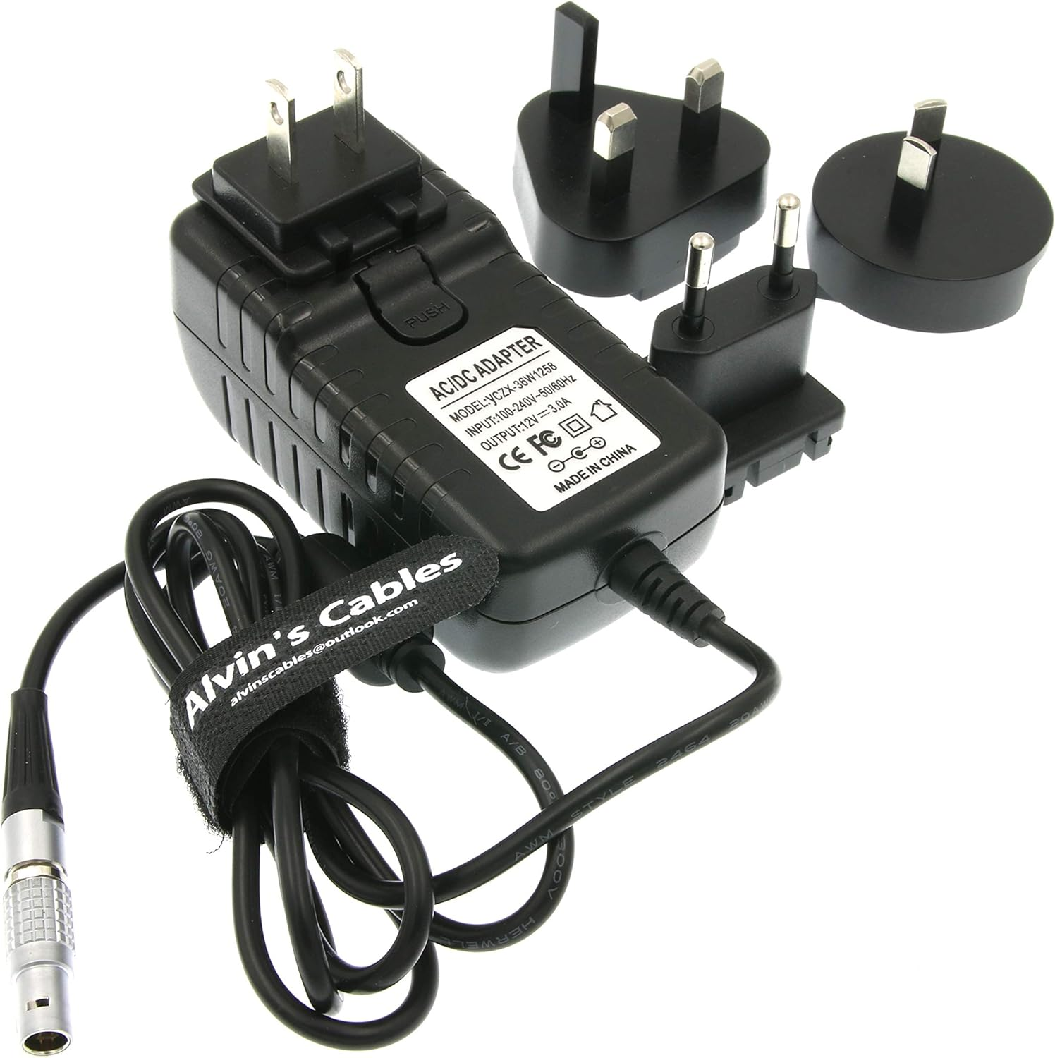 Alvin'S Cables Teradek Power Adapter Converter Cable for Z Cam E2 Flagship S6 F6 F8 2 Pin to Universal AC with US UK EU AU Plugs for Teradek Cube Hollyland Cosmo 600 image number 2